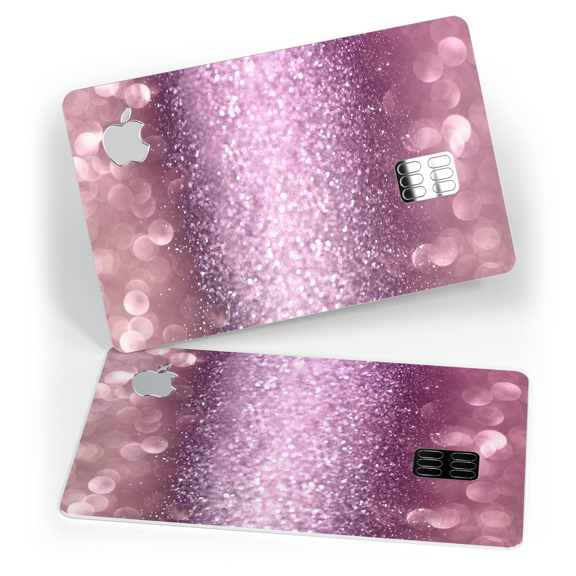 Unfocused Pink Sparkling Orbs decal skin for Apple Card, showcasing vibrant colors and premium finish.