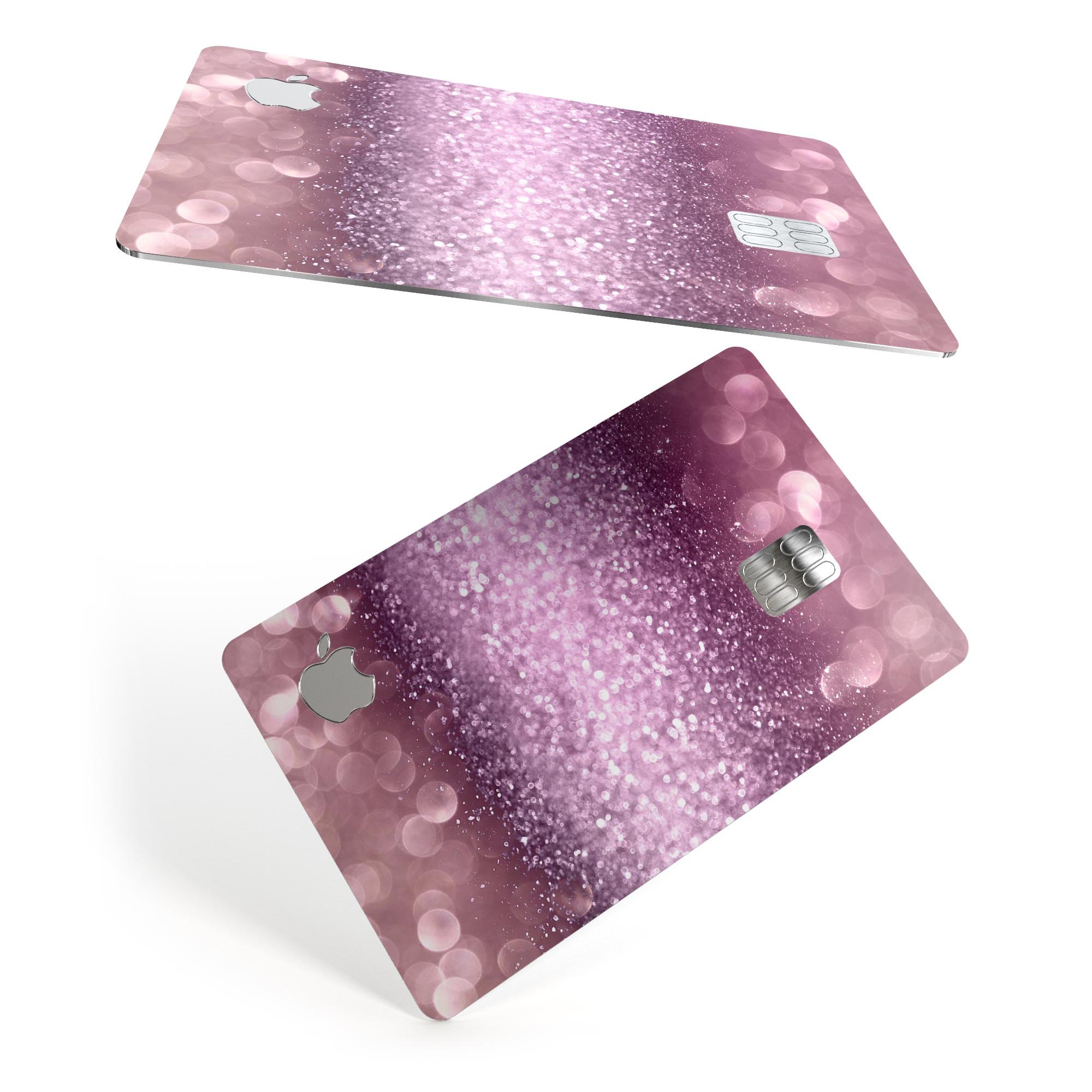 Unfocused Pink Sparkling Orbs decal skin for Apple Card, showcasing vibrant colors and premium finish.