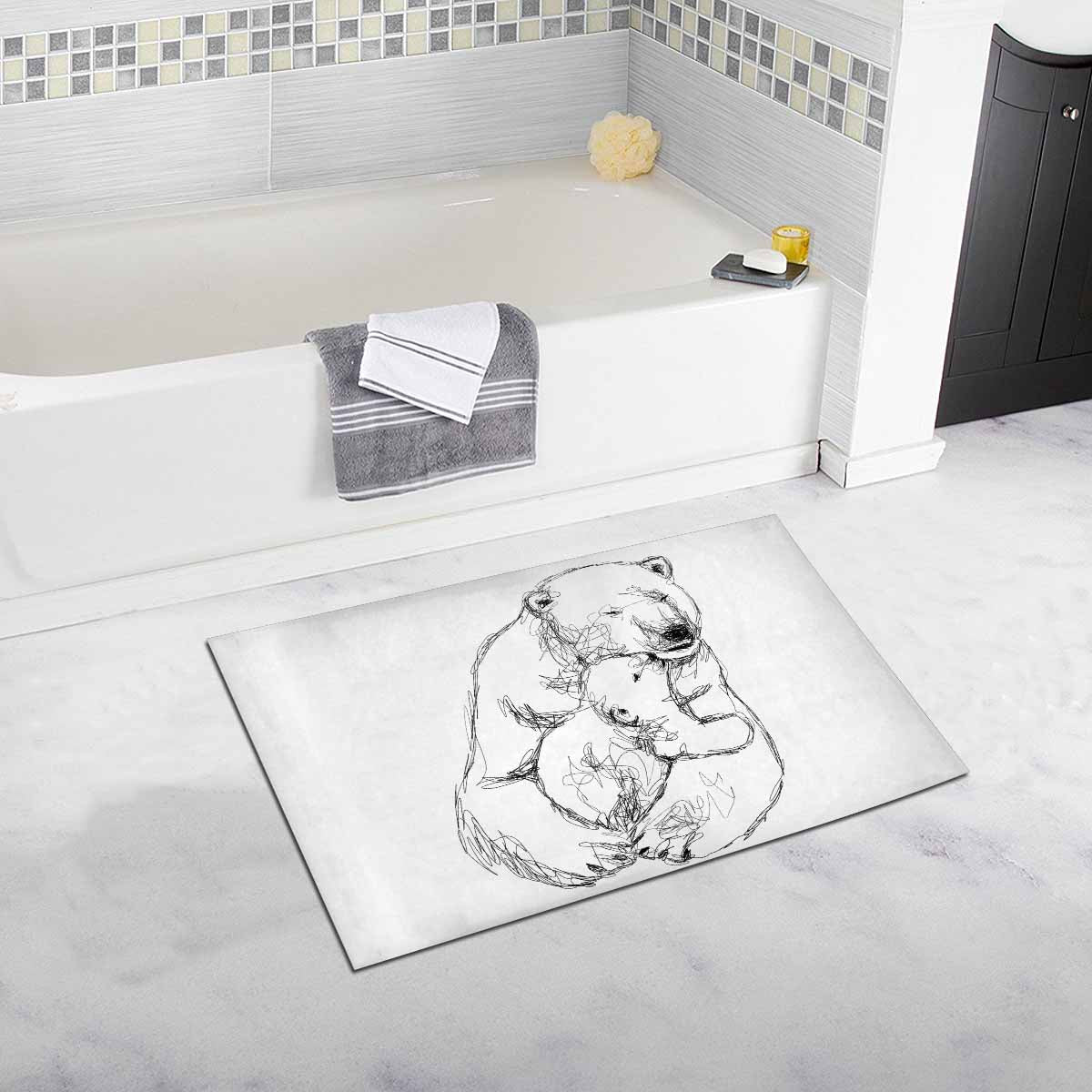 Uniquely You Bath Mat featuring a Mama Bear design, measuring 20" x 32", with plush texture and anti-skid backing.