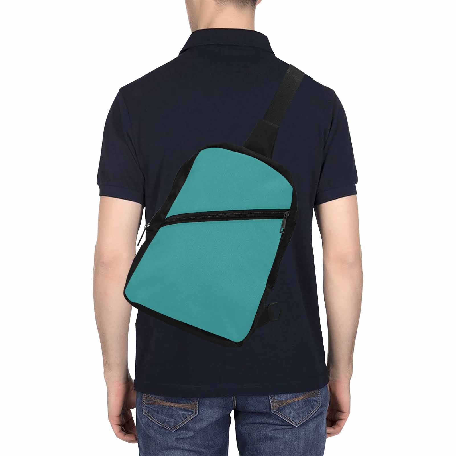 Uniquely You Mens Crossbody Chest Bag in Mint Blue, showcasing its durable nylon material and adjustable strap.