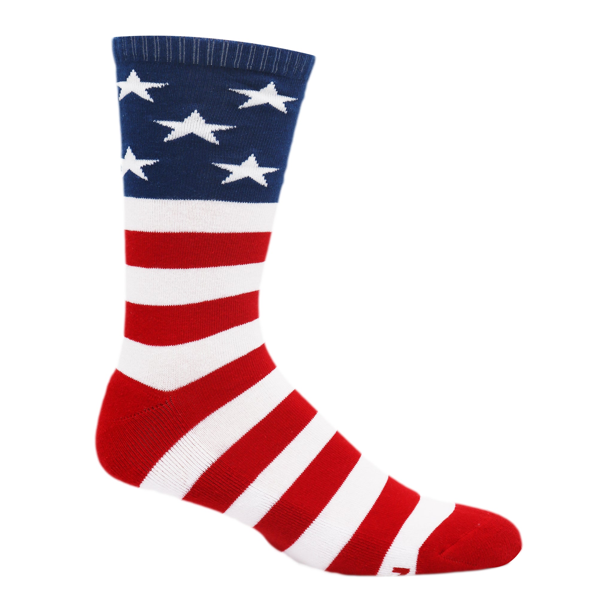 USA Crew Socks featuring stars and stripes design, showcasing American patriotism and quality craftsmanship.