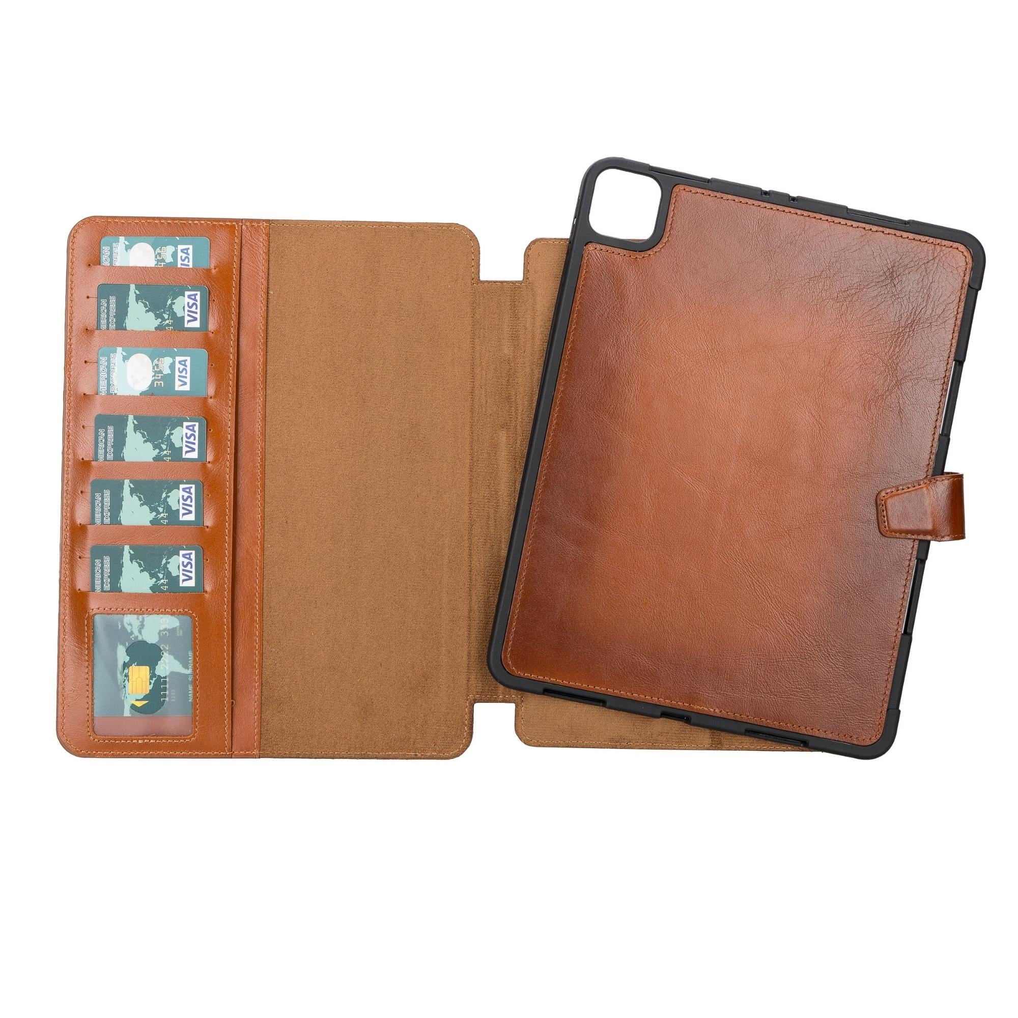 Utica Leather Wallet Case for iPad Pro 12.9-inch, showcasing premium full-grain leather and elegant design.