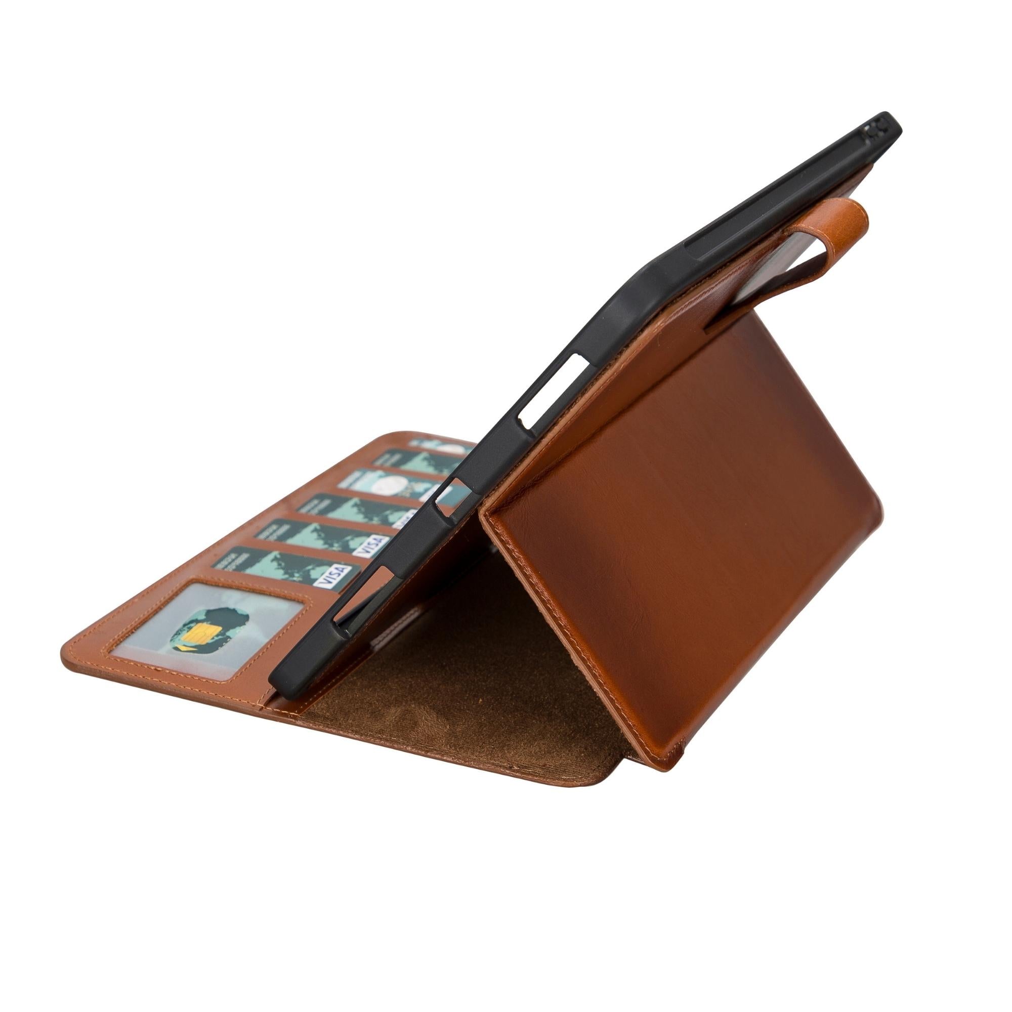 Utica Leather Wallet Case for iPad Pro 12.9-inch, showcasing premium full-grain leather and elegant design.