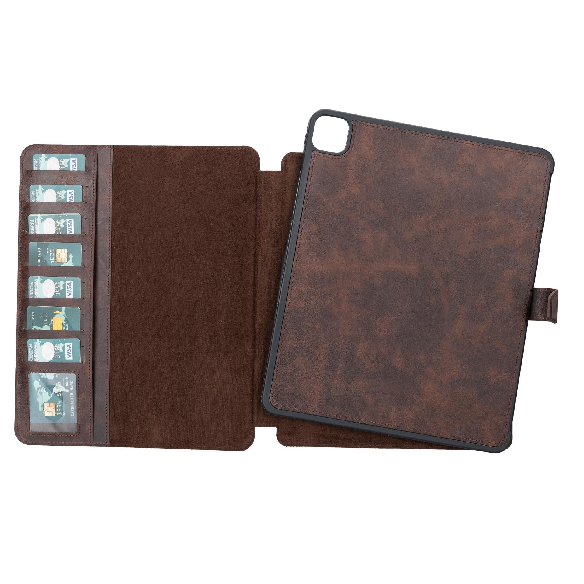 Utica Leather Wallet Case for iPad Pro 12.9-inch, showcasing premium full-grain leather and elegant design.