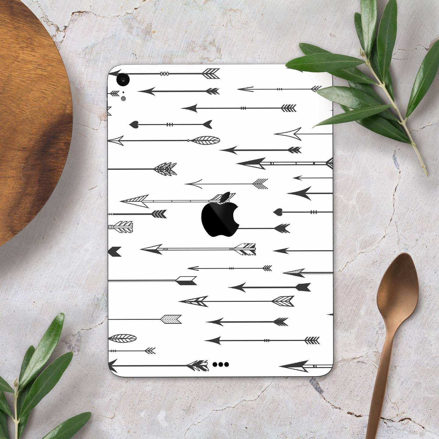 Vector Black Arrows full body skin decal for Apple iPad Pro, showcasing a sleek design and premium 3M material.