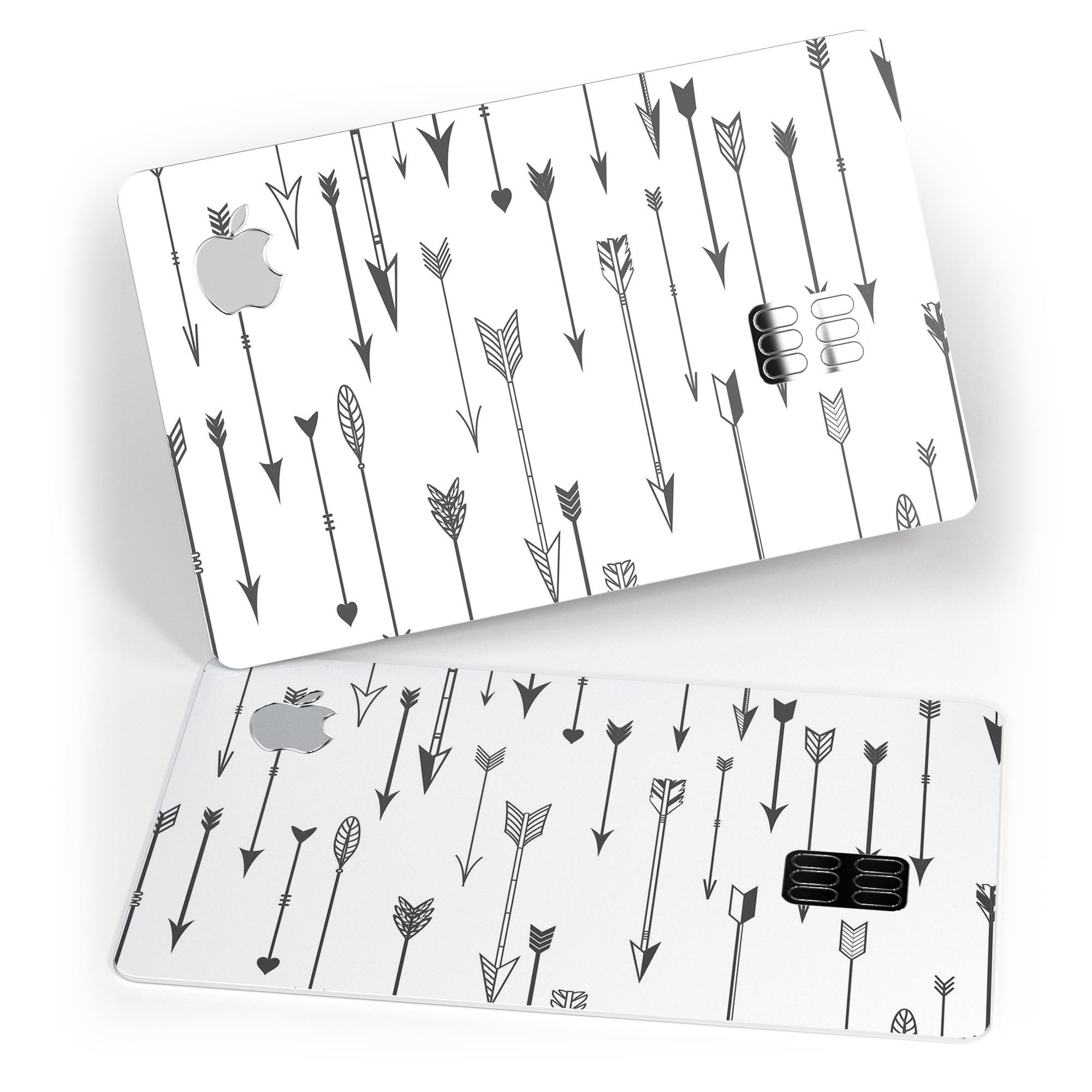 Vector Black Arrows premium decal skin for Apple Card, showcasing its sleek design and protective features.