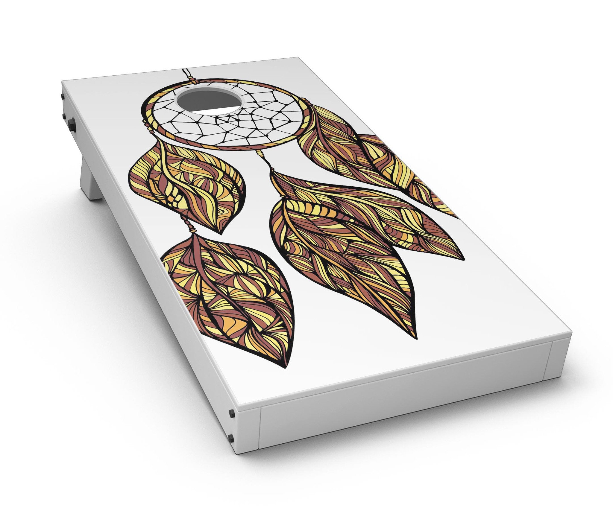 Vector Dreamcatcher CornHole Board Skin Decal Kit featuring vibrant colors and intricate design for personalized Cornhole boards.