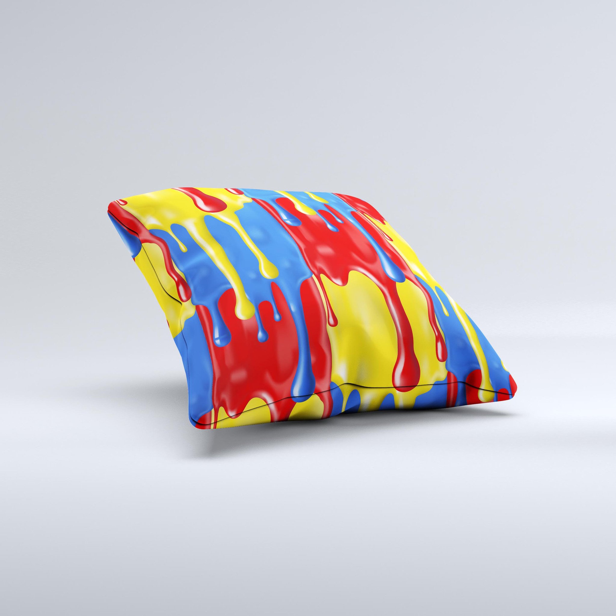 Vector Paint Drips decorative throw pillow showcasing vibrant colors and unique design, handcrafted in Virginia.