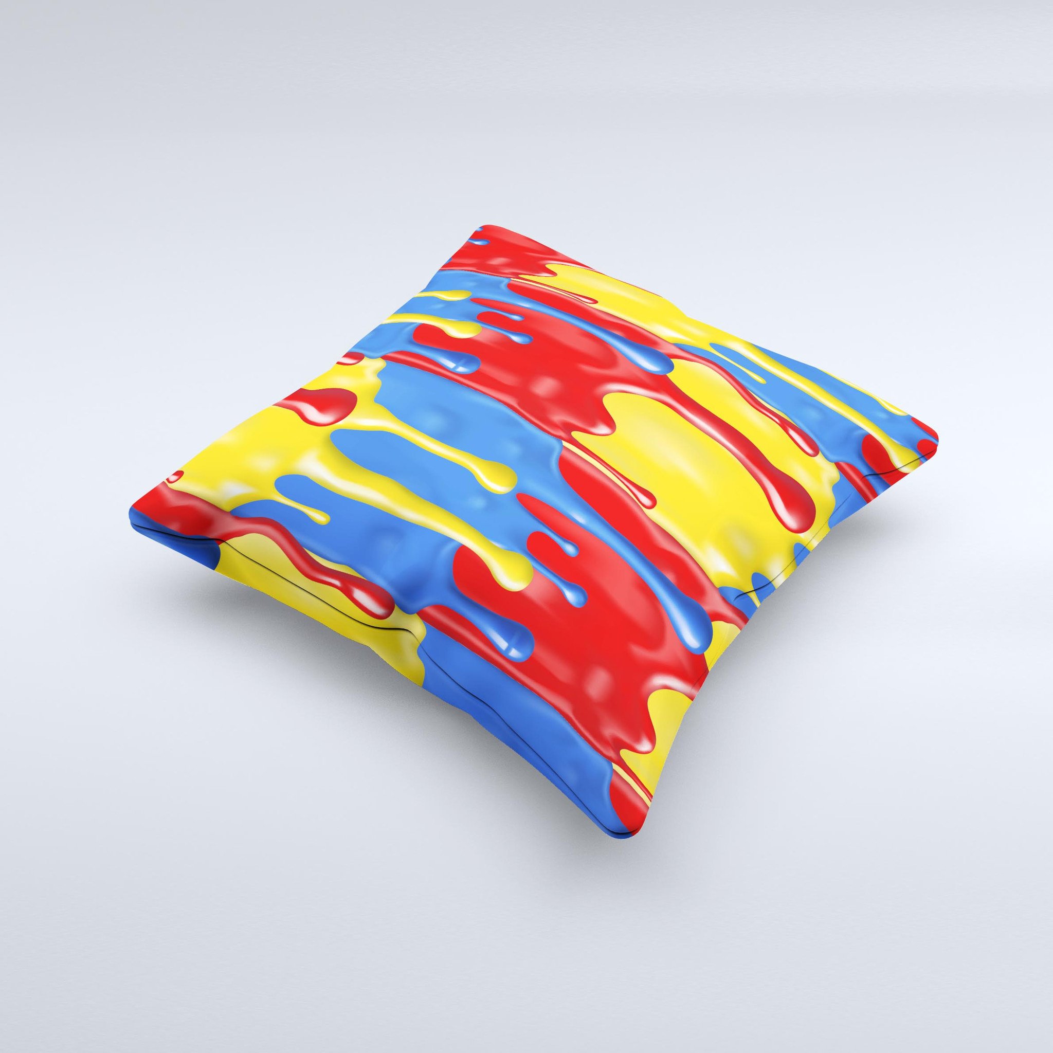 Vector Paint Drips decorative throw pillow showcasing vibrant colors and unique design, handcrafted in Virginia.