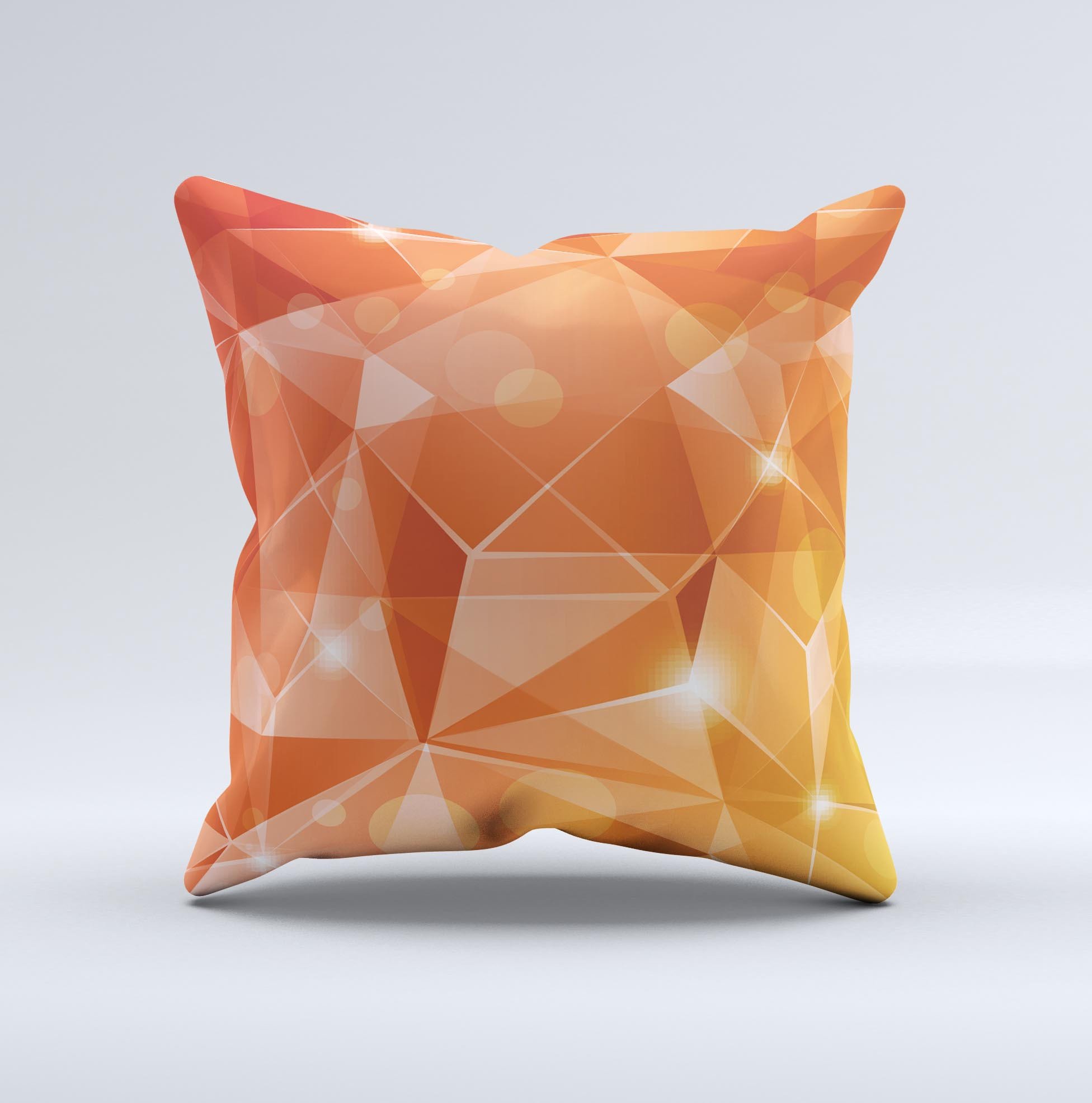 Vector Shiny Coral Crystal Pattern Decorative Throw Pillow showcasing vibrant coral hues and intricate design, handcrafted in Virginia.