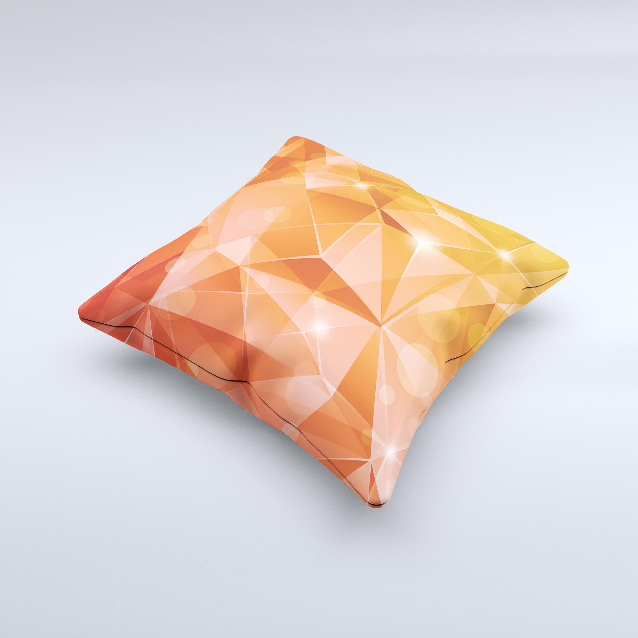 Vector Shiny Coral Crystal Pattern Decorative Throw Pillow showcasing vibrant coral hues and intricate design, handcrafted in Virginia.