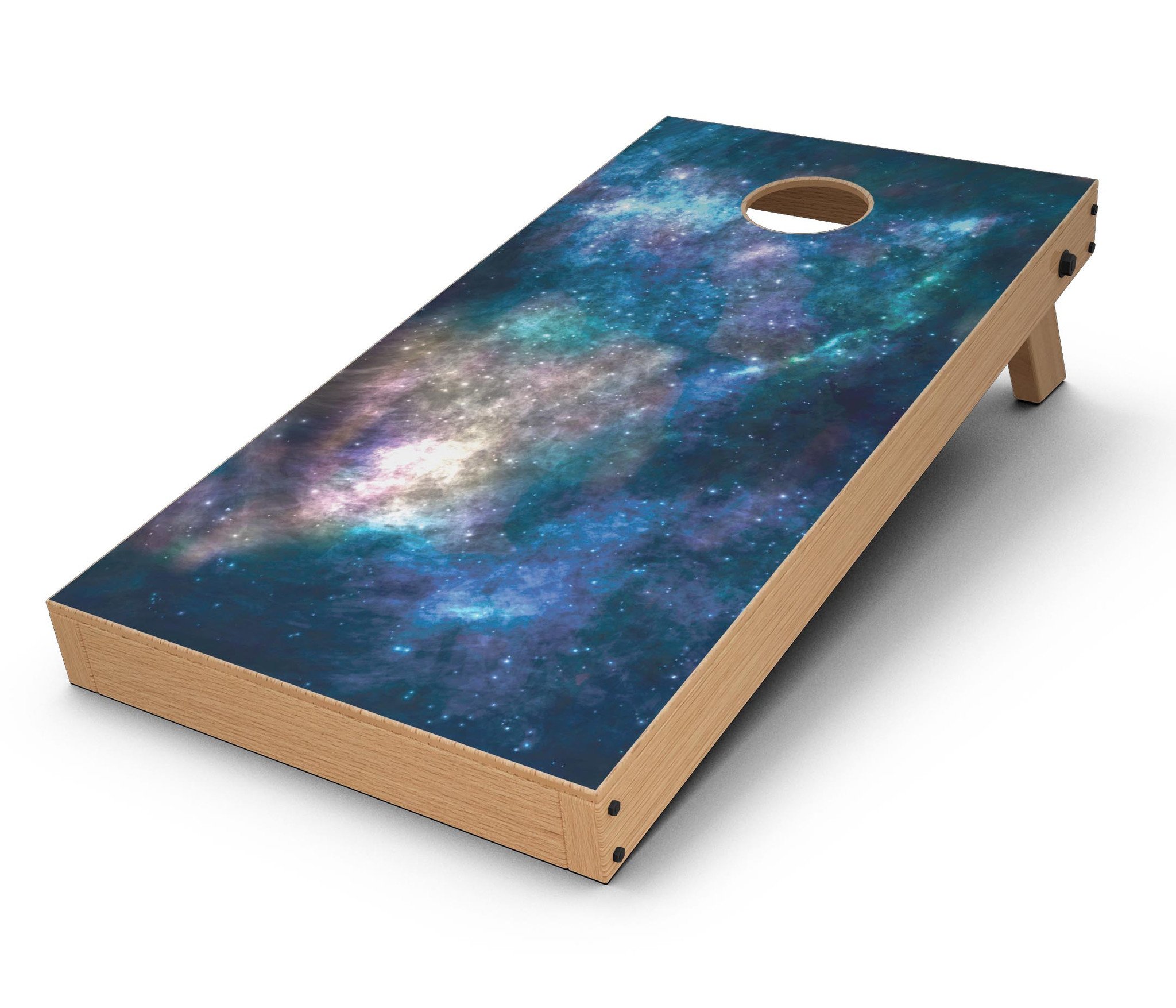 Vector Space CornHole Board Skin Decal Kit featuring vibrant designs for custom Cornhole boards.