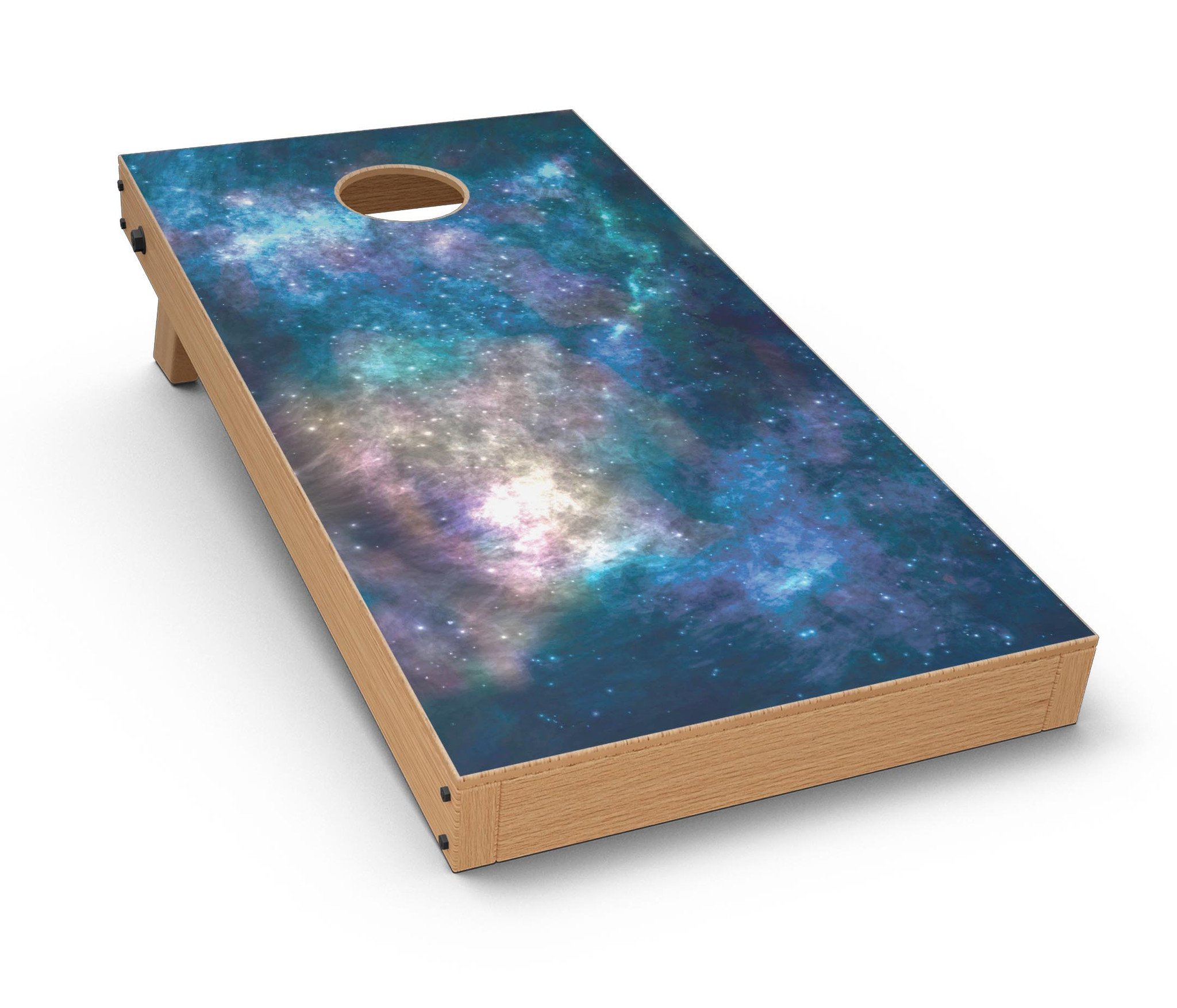 Vector Space CornHole Board Skin Decal Kit featuring vibrant designs for custom Cornhole boards.