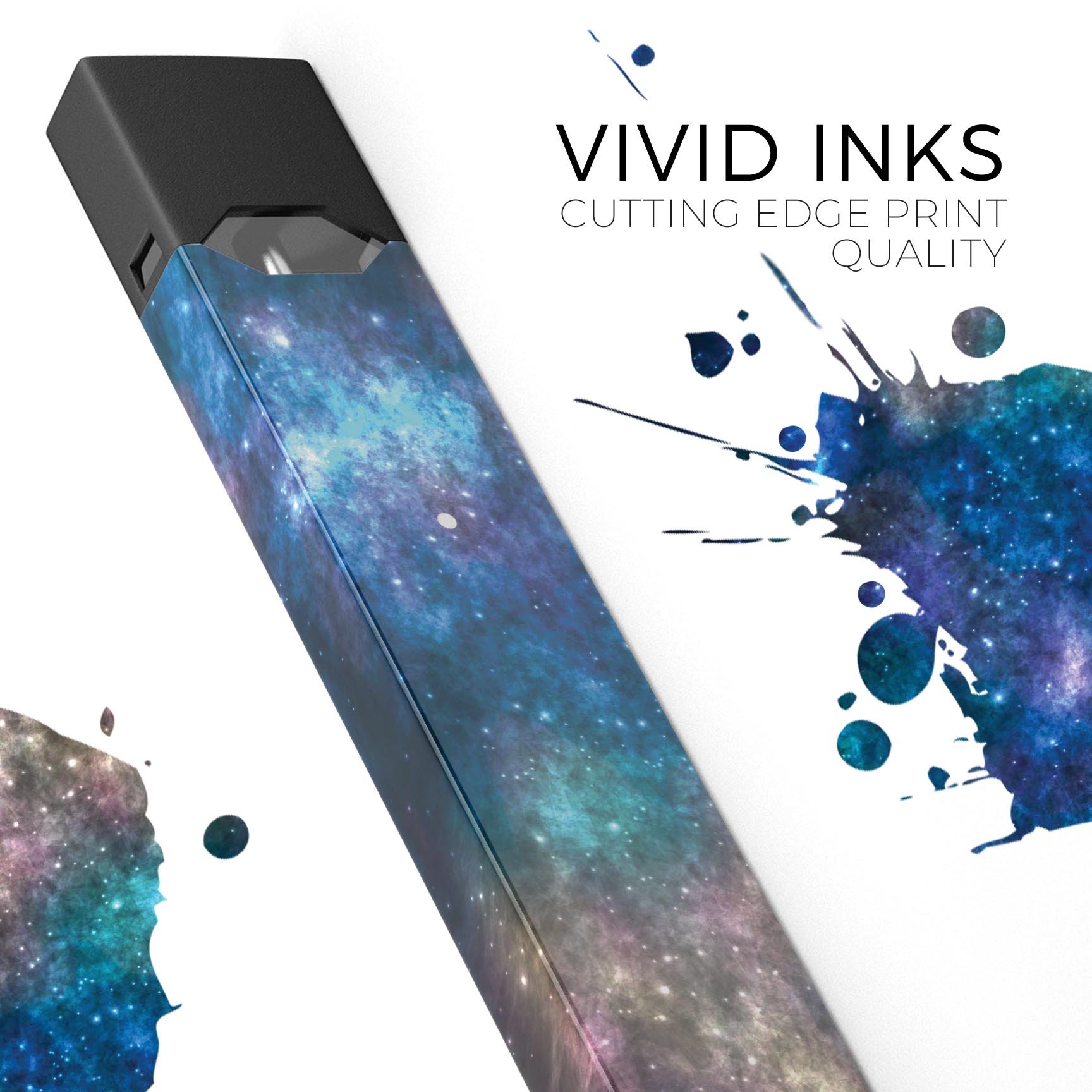 Vector Space V2 premium decal skin-wrap sticker designed for JUUL vaping device, showcasing vibrant graphics and protective features.