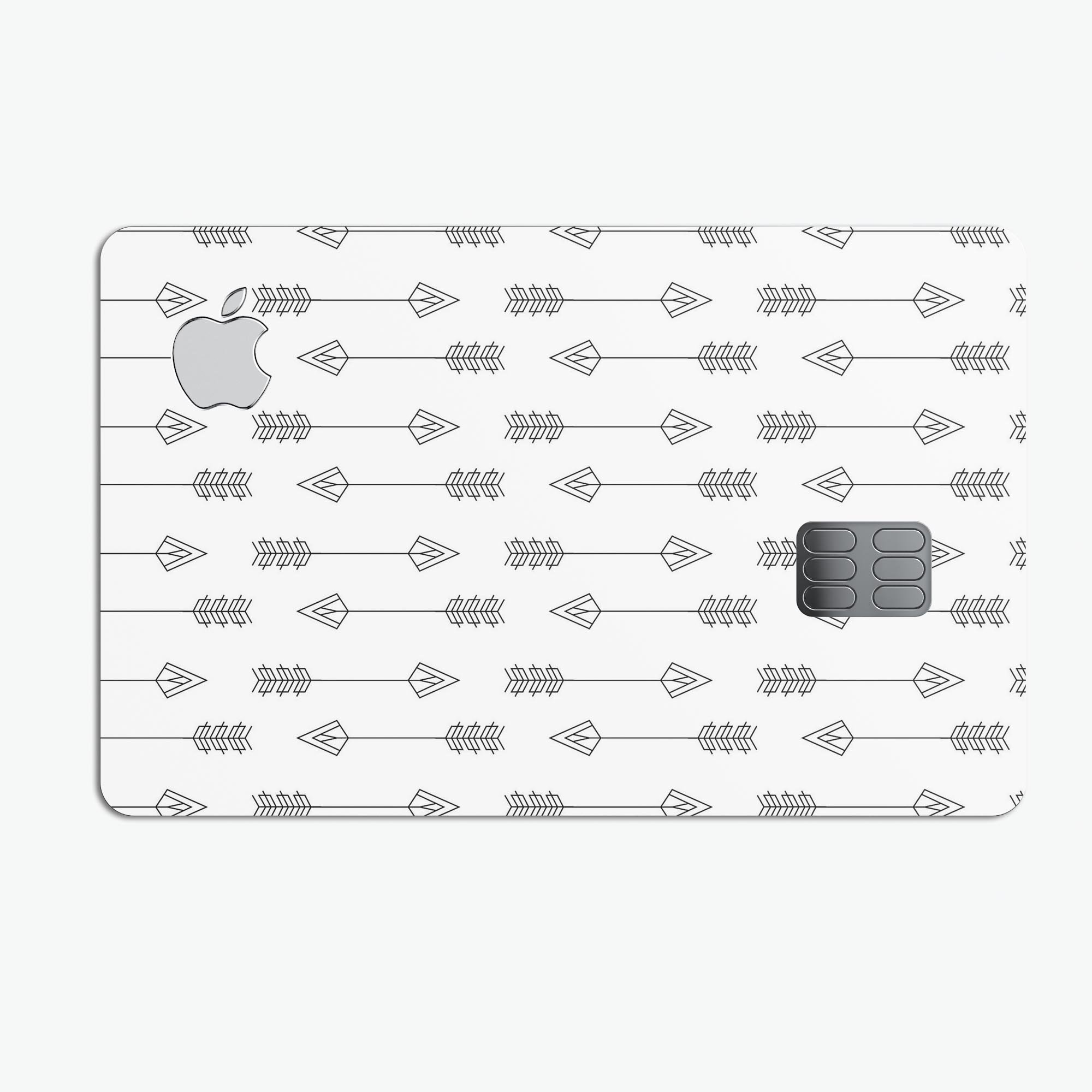 Vertical Ascending Arrows Premium Protective Decal Skin-Kit for Apple Card, showcasing its sleek design and protective features.