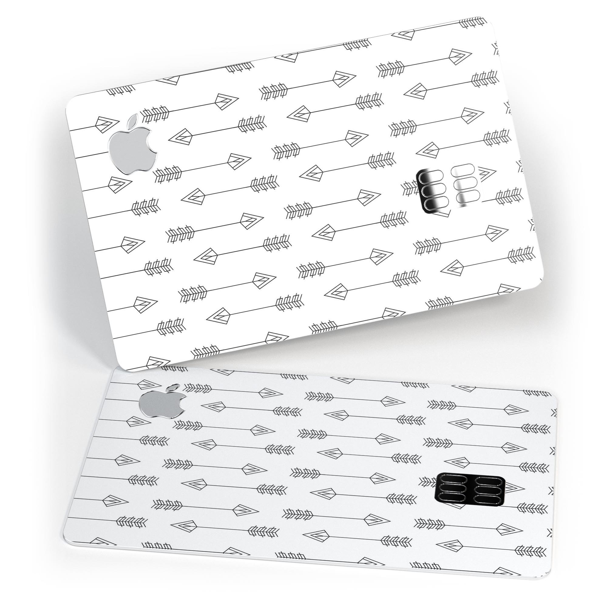 Vertical Ascending Arrows Premium Protective Decal Skin-Kit for Apple Card, showcasing its sleek design and protective features.