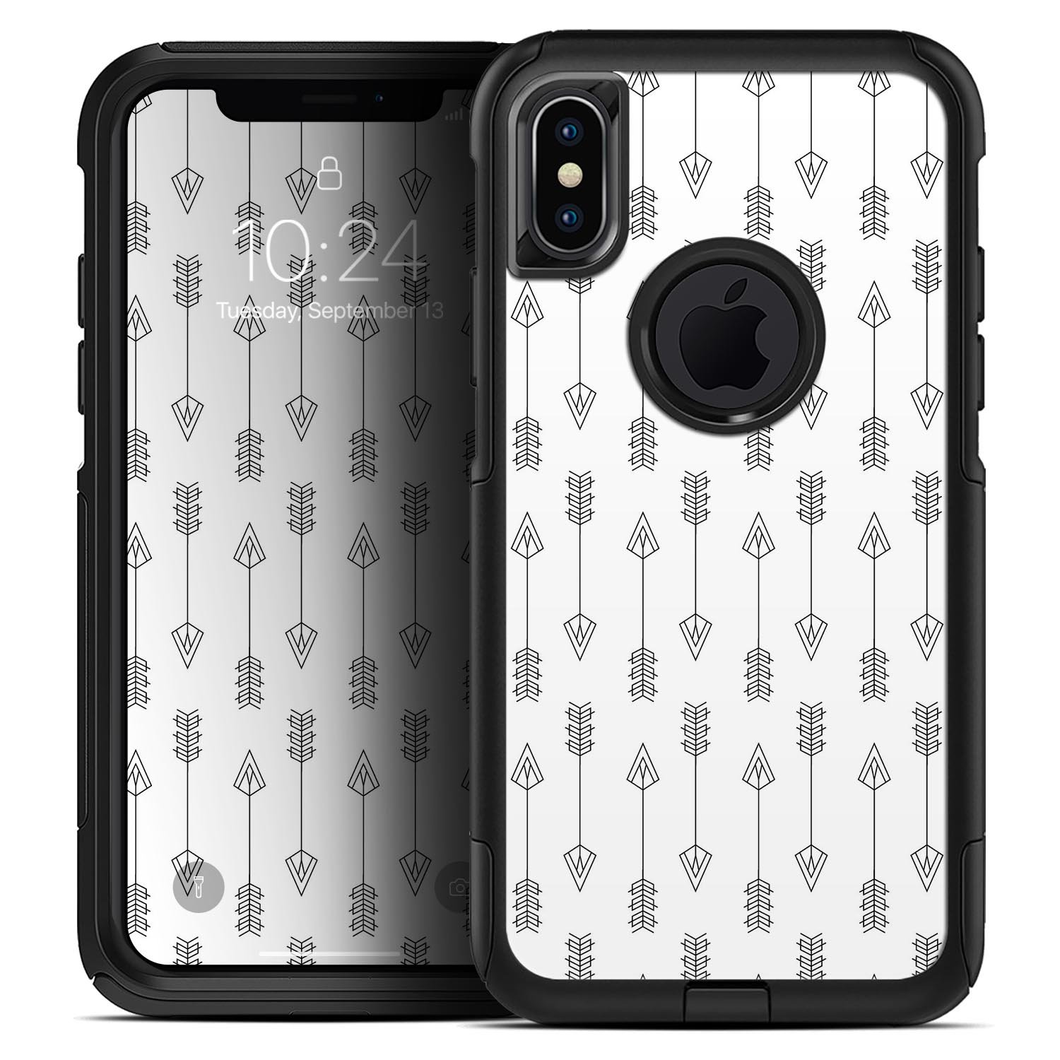 Vertical Ascending Arrows Skin Kit for iPhone OtterBox Cases showcasing a stylish design and premium materials.