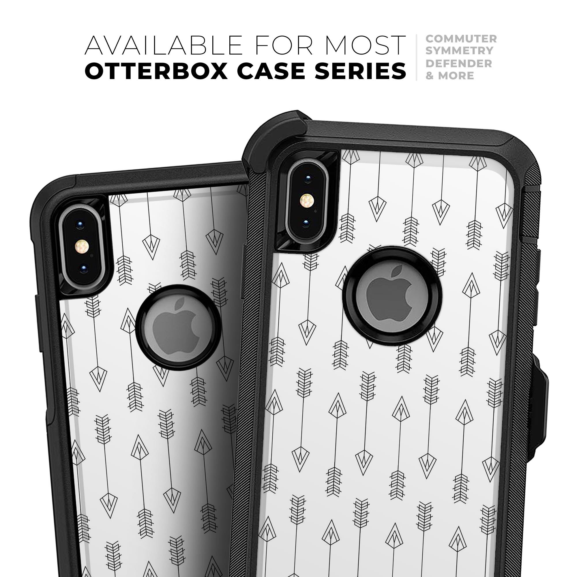 Vertical Ascending Arrows Skin Kit for iPhone OtterBox Cases showcasing a stylish design and premium materials.