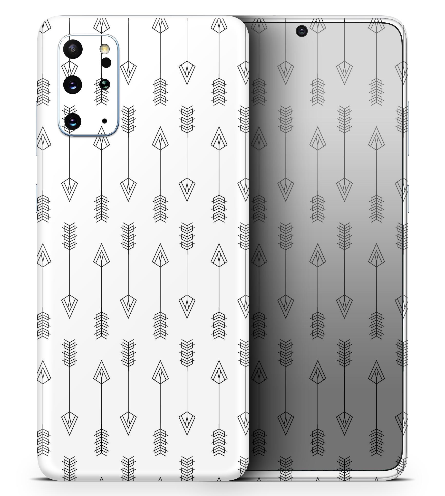 Vertical Ascending Arrows Skin-Kit for Samsung Galaxy S-Series, showcasing vibrant design and premium vinyl material.