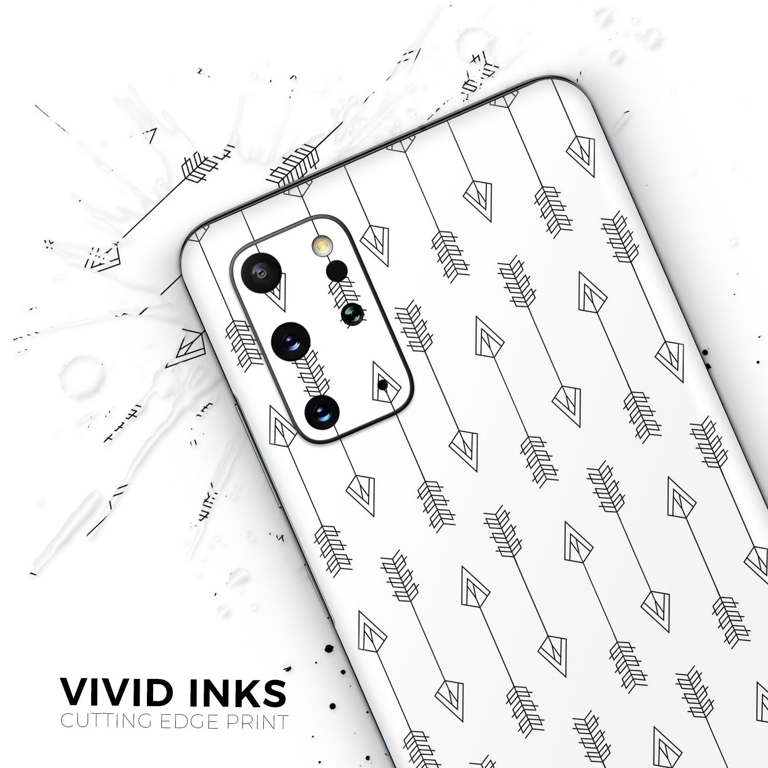 Vertical Ascending Arrows Skin-Kit for Samsung Galaxy S-Series, showcasing vibrant design and premium vinyl material.