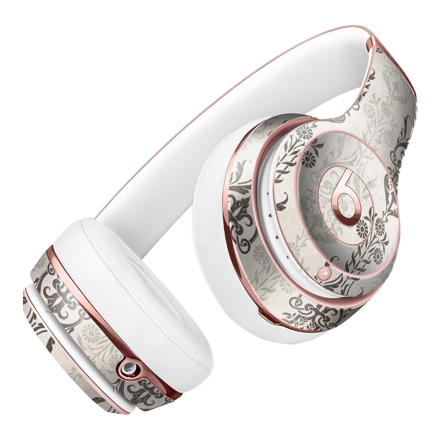 Vertical Neutral Royal Pattern Full-Body Skin Kit for Beats by Dre Solo 3 Wireless Headphones, showcasing a stylish design and premium vinyl material.