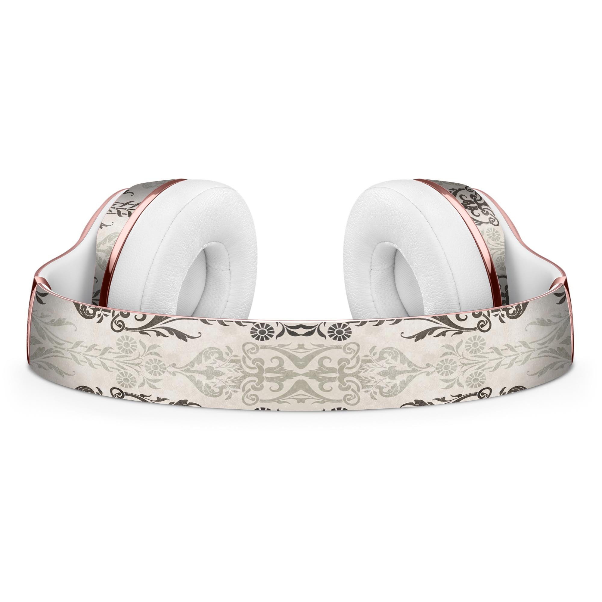 Vertical Neutral Royal Pattern Full-Body Skin Kit for Beats by Dre Solo 3 Wireless Headphones, showcasing a stylish design and premium vinyl material.