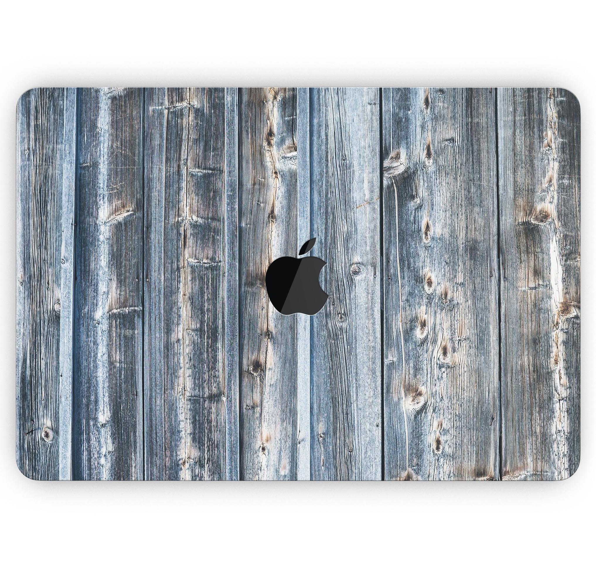 Vertical Planks of Wood skin decal wrap kit for MacBook, showcasing a rustic wood grain design for stylish protection.