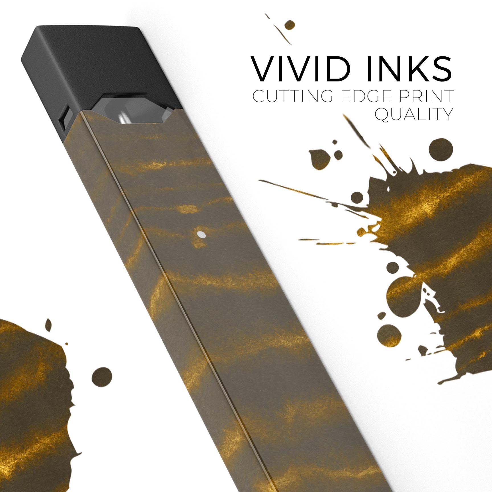 Verticle Golden Wire 2 skin-wrap sticker designed for JUUL vaping device, showcasing a stylish golden wire design.