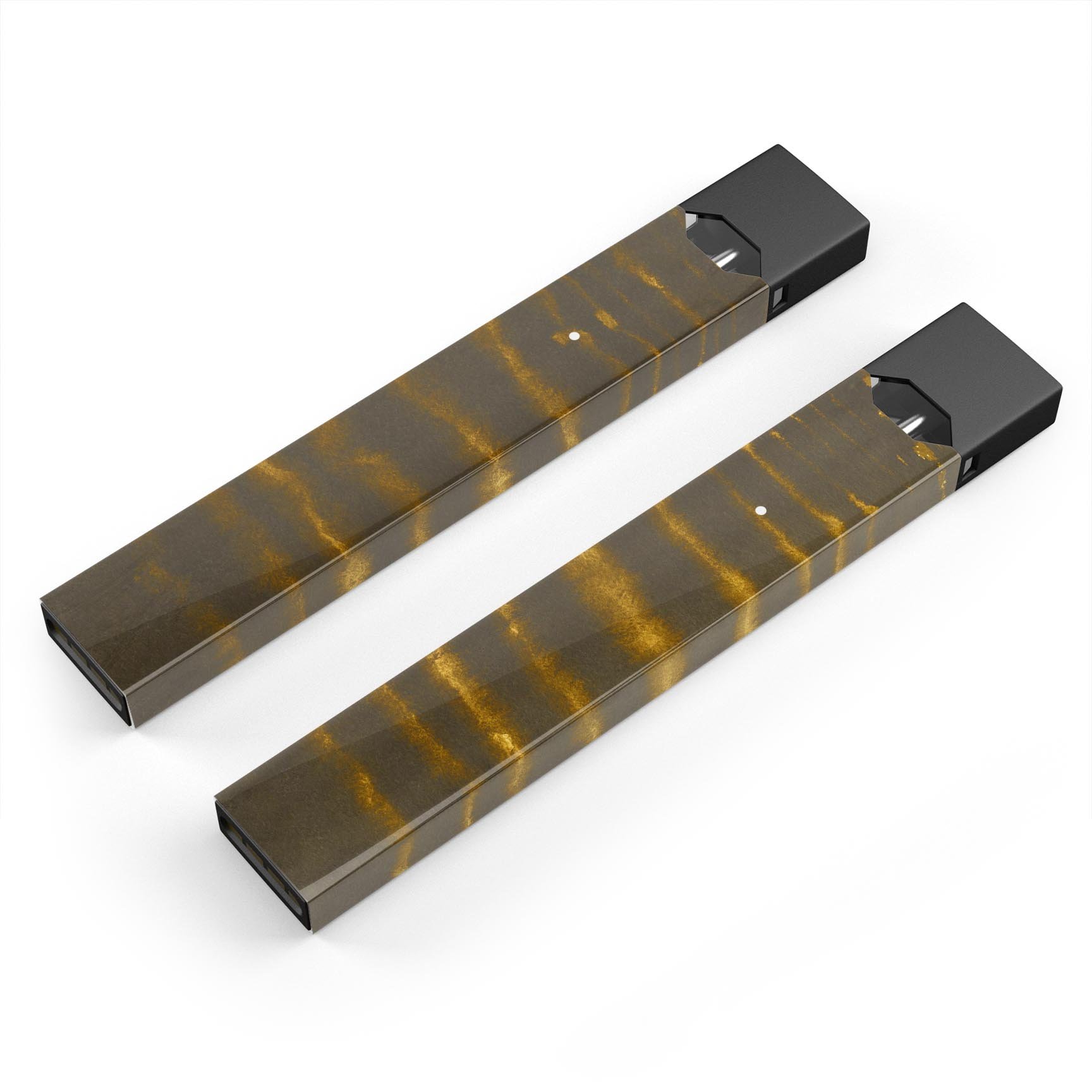 Verticle Golden Wire 2 skin-wrap sticker designed for JUUL vaping device, showcasing a stylish golden wire design.