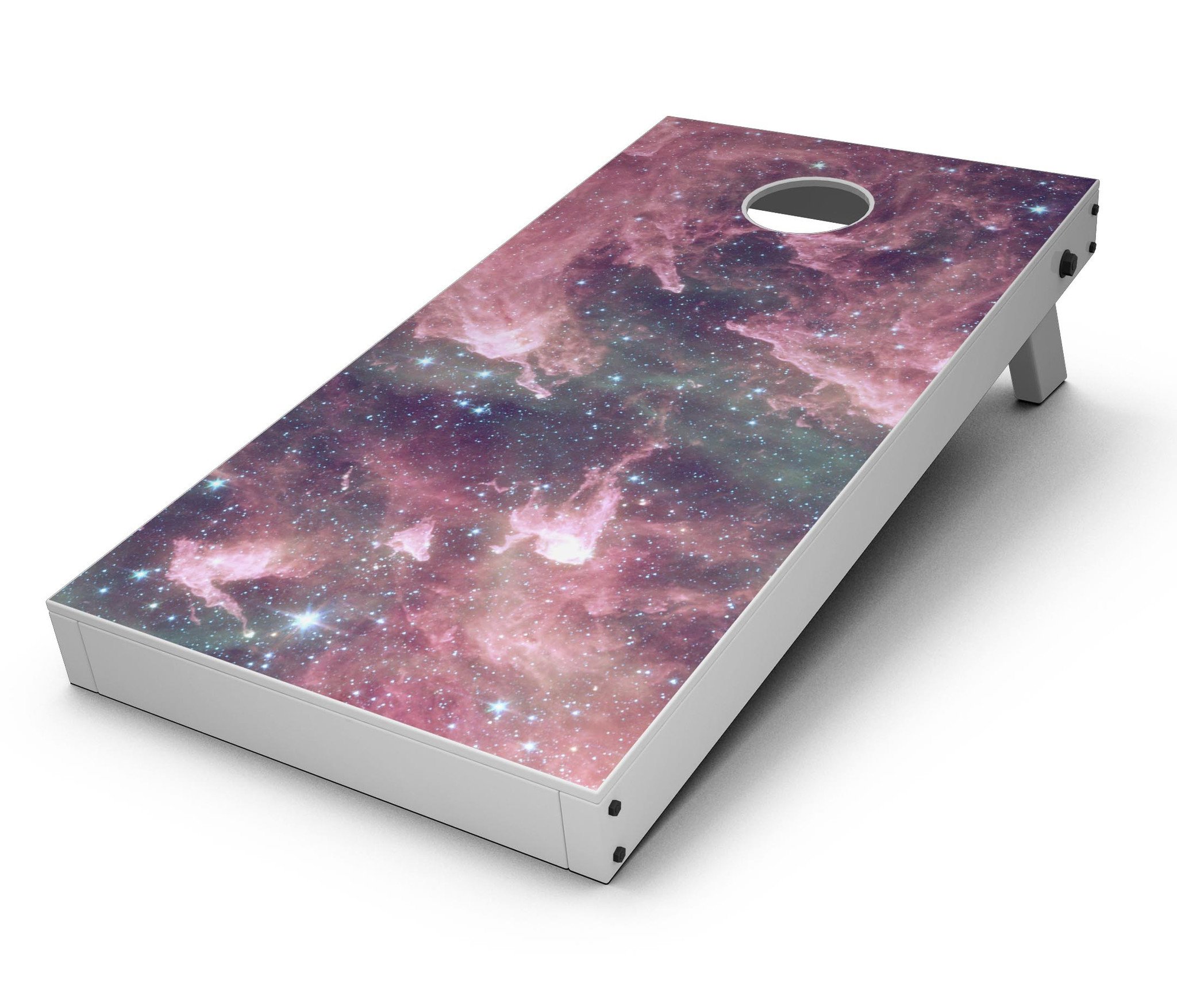 Vibrant Deep Space CornHole Board Skin Decal Kit showcasing colorful cosmic design for custom Cornhole boards.