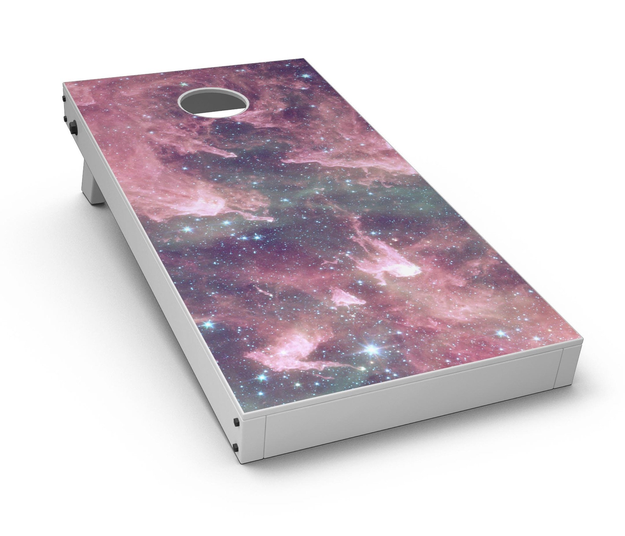 Vibrant Deep Space CornHole Board Skin Decal Kit showcasing colorful cosmic design for custom Cornhole boards.