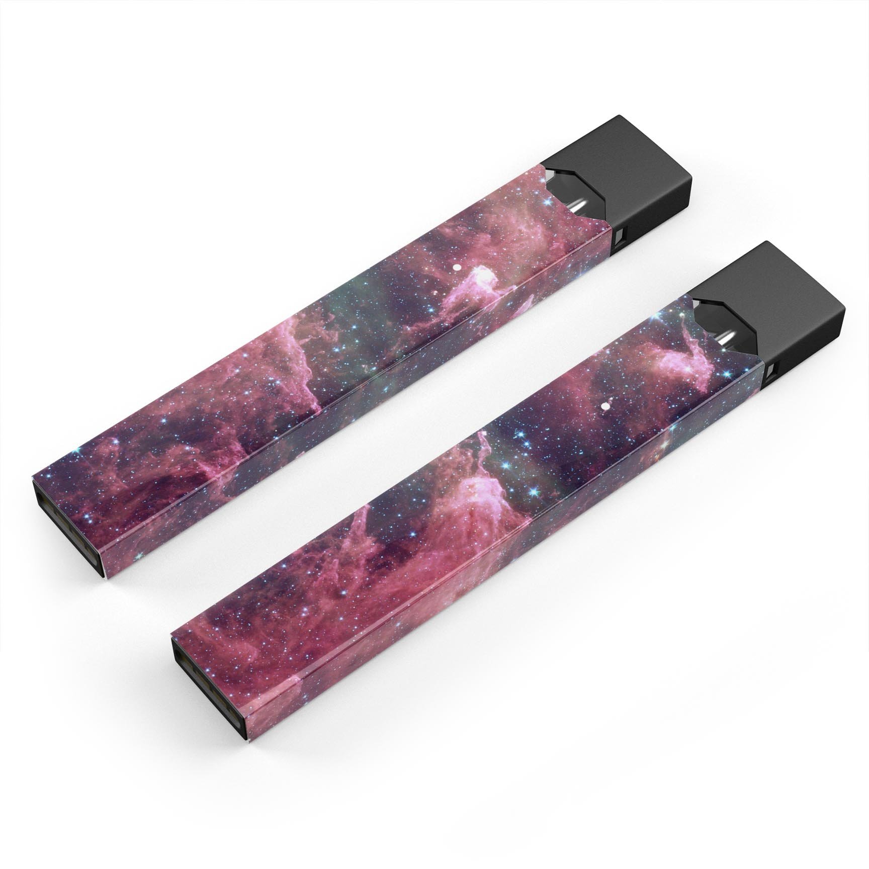 Vibrant Deep Space skin-wrap sticker designed for JUUL vaping device, showcasing a cosmic design with deep blues and purples.