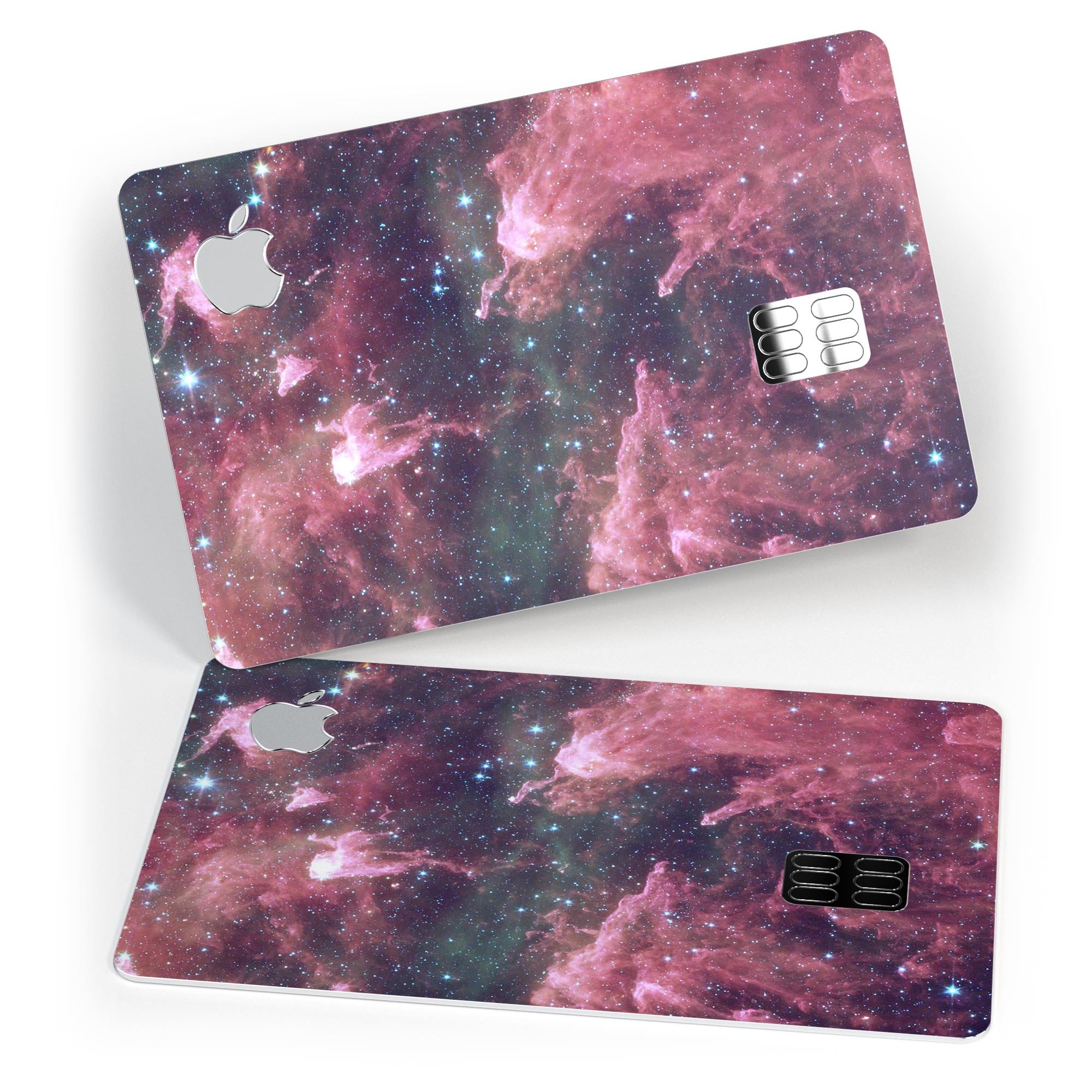 Vibrant Deep Space decal skin-kit for Apple Card, showcasing its premium vinyl material and stylish design.