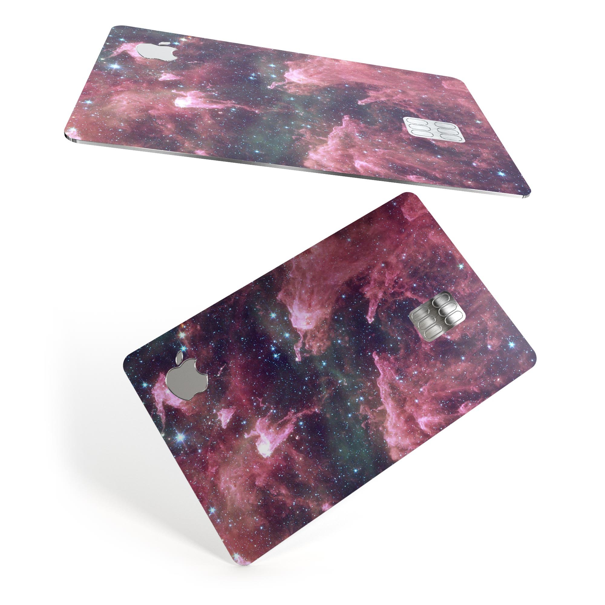 Vibrant Deep Space decal skin-kit for Apple Card, showcasing its premium vinyl material and stylish design.