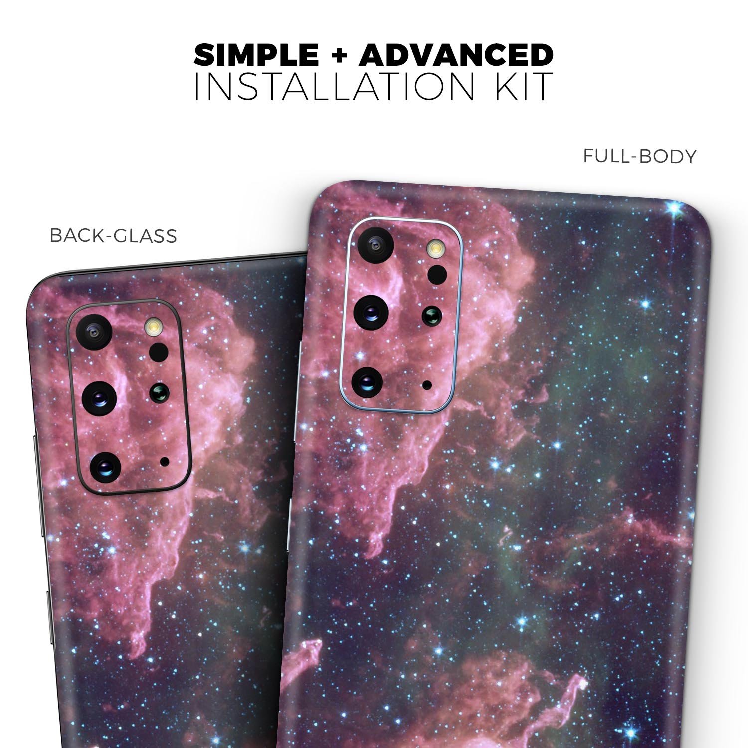 Vibrant Deep Space Skin-Kit for Samsung Galaxy S20, showcasing its sleek design and premium finish.