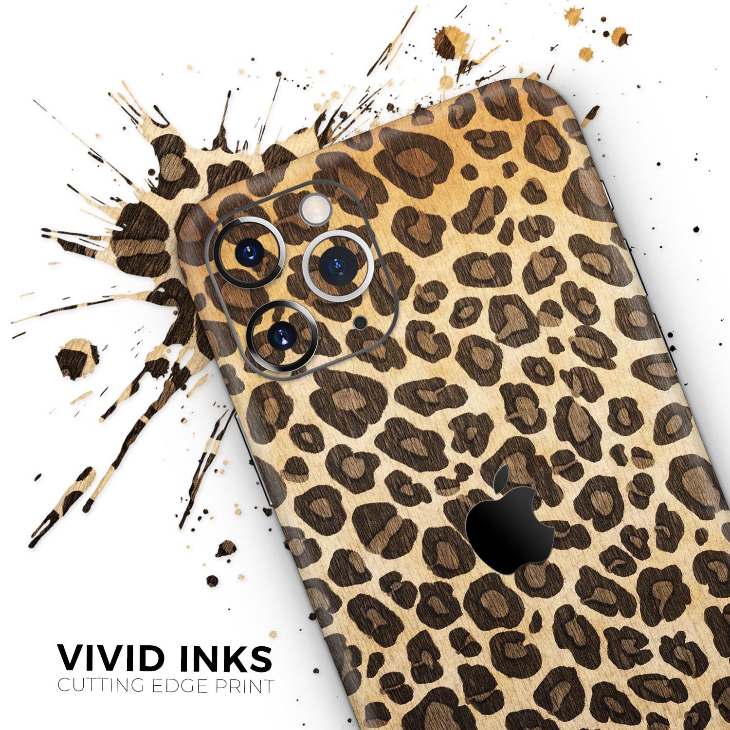 Vibrant leopard print skin for Apple iPhone, showcasing a stylish design and premium quality finish.