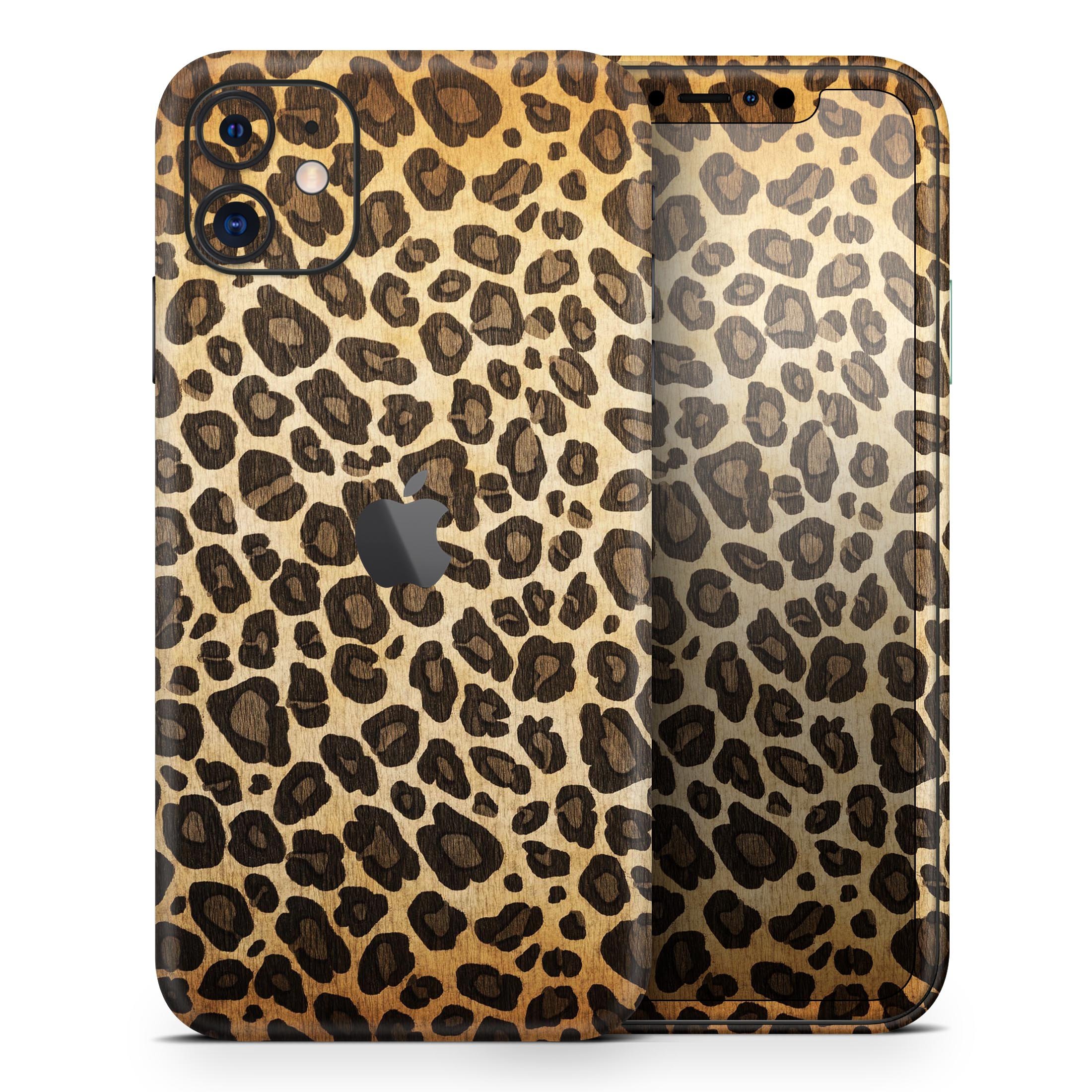 Vibrant leopard print skin for Apple iPhone, showcasing a stylish design and premium quality finish.