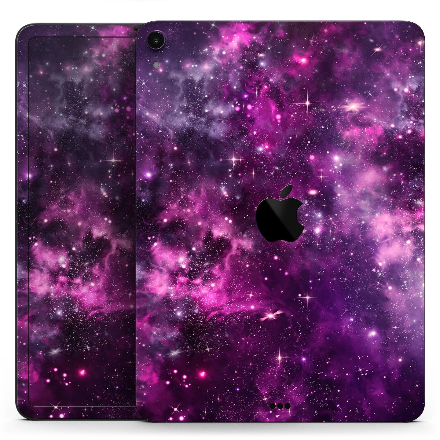 Vibrant Purple Deep Space skin decal for Apple iPad, showcasing a cosmic design with deep purple hues and a glossy finish.