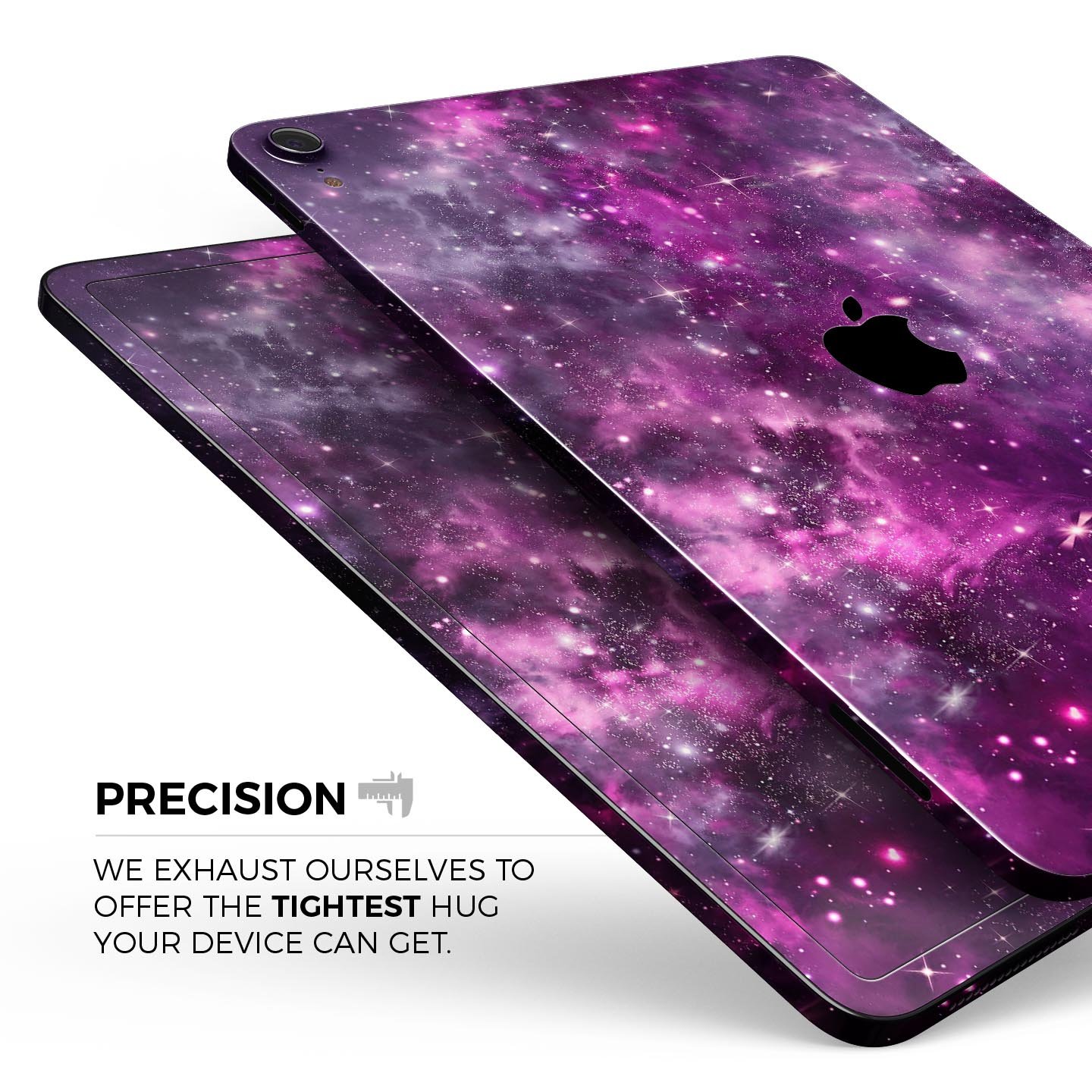 Vibrant Purple Deep Space skin decal for Apple iPad, showcasing a cosmic design with deep purple hues and a glossy finish.