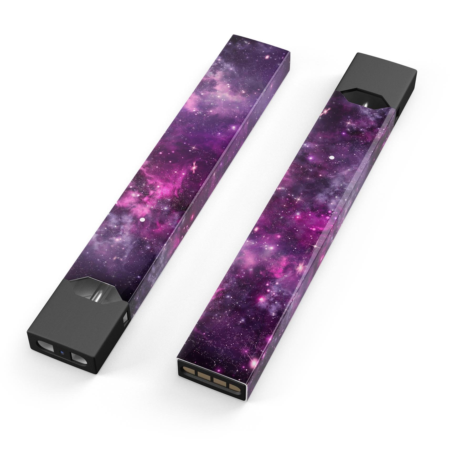 Vibrant Purple Deep Space skin-wrap sticker for JUUL device, showcasing its colorful design and protective features.