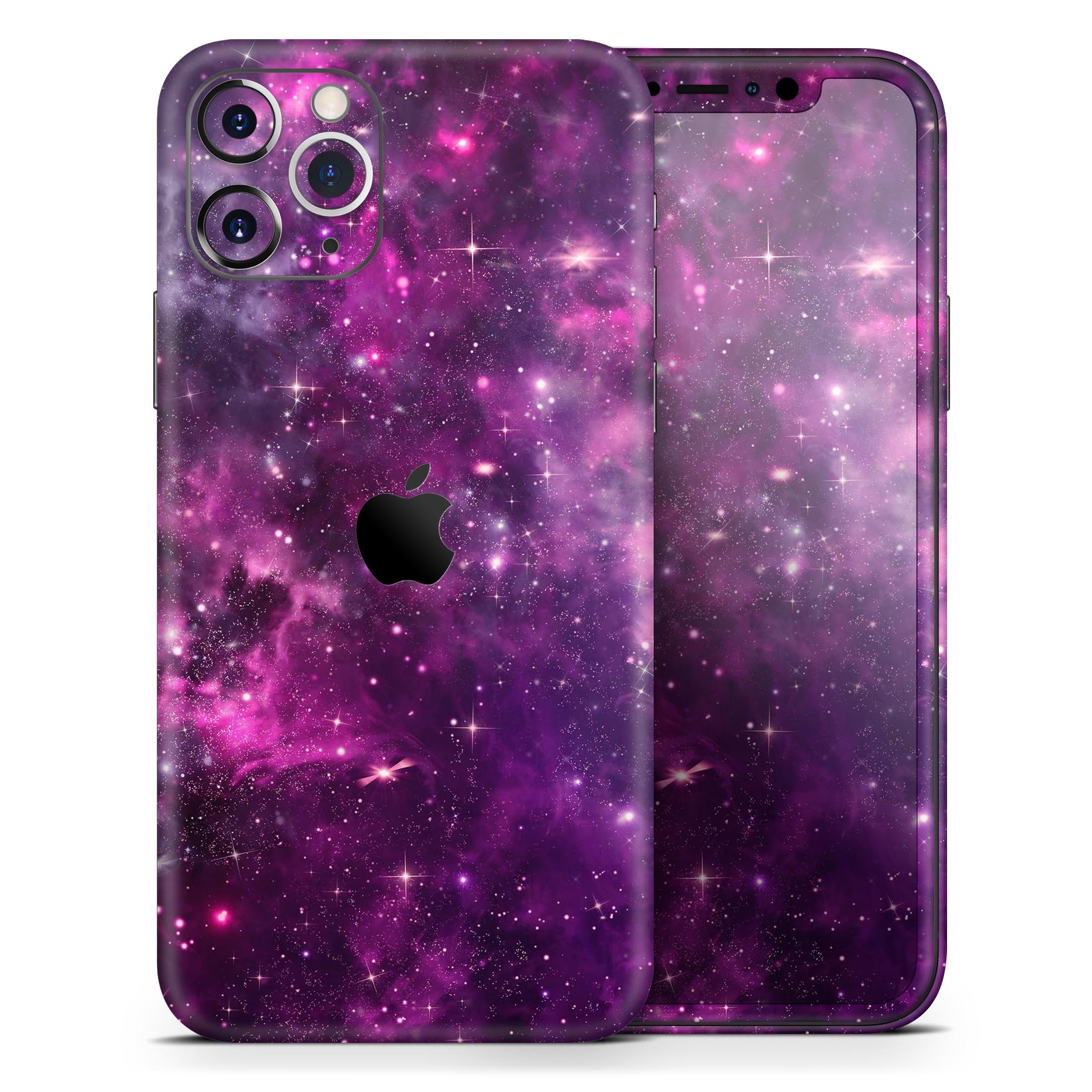 Vibrant Purple Deep Space Skin-Kit for Apple iPhone, showcasing a sleek design and premium finish.