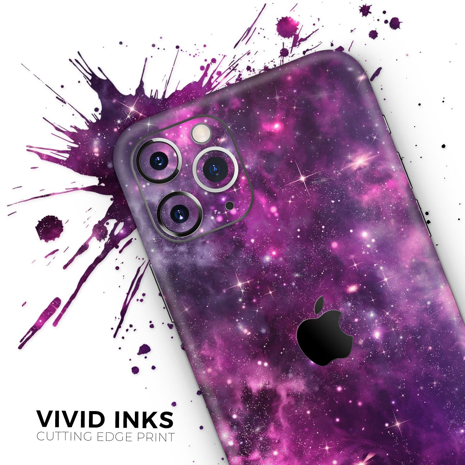 Vibrant Purple Deep Space Skin-Kit for Apple iPhone, showcasing a sleek design and premium finish.