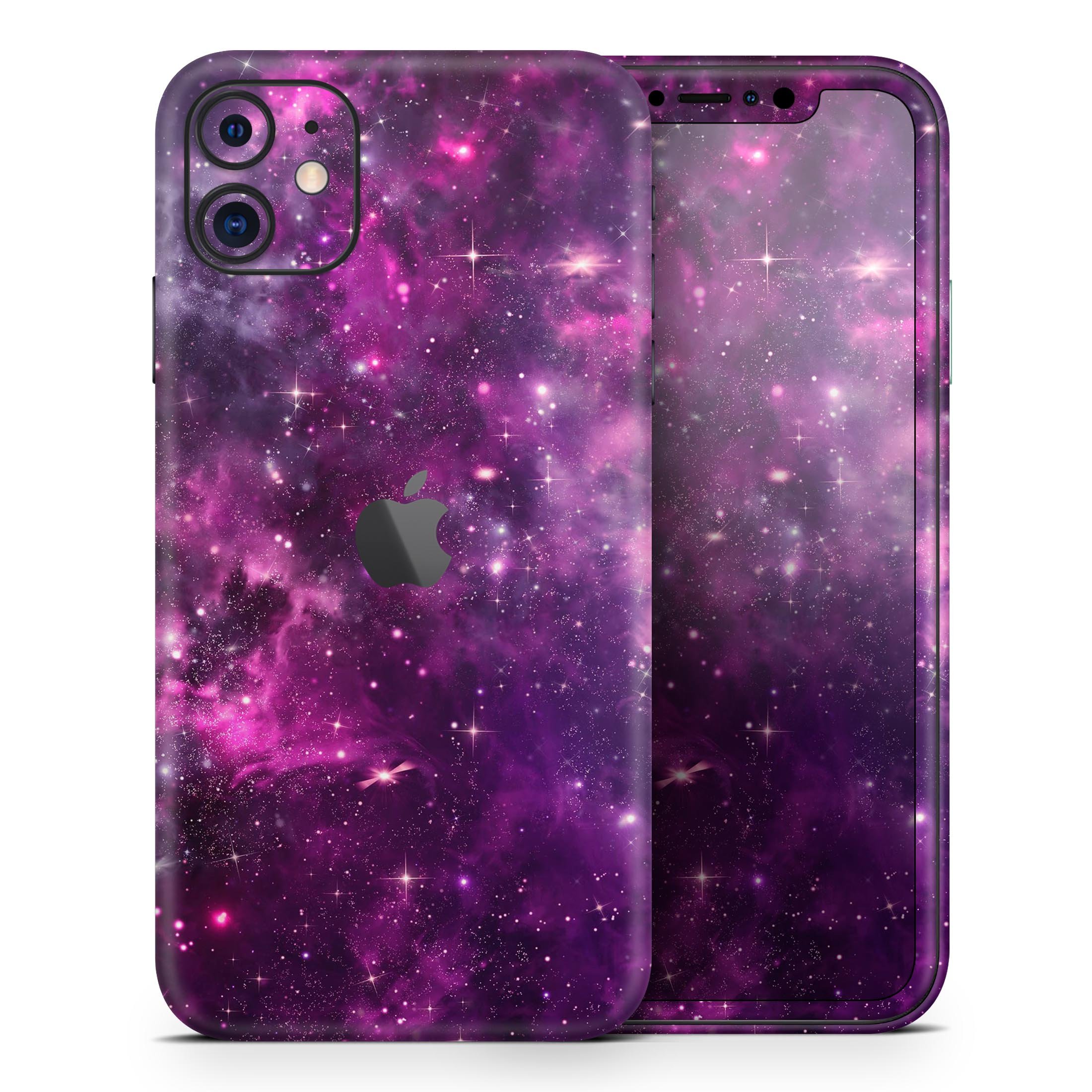 Vibrant Purple Deep Space Skin-Kit for Apple iPhone, showcasing a sleek design and premium finish.