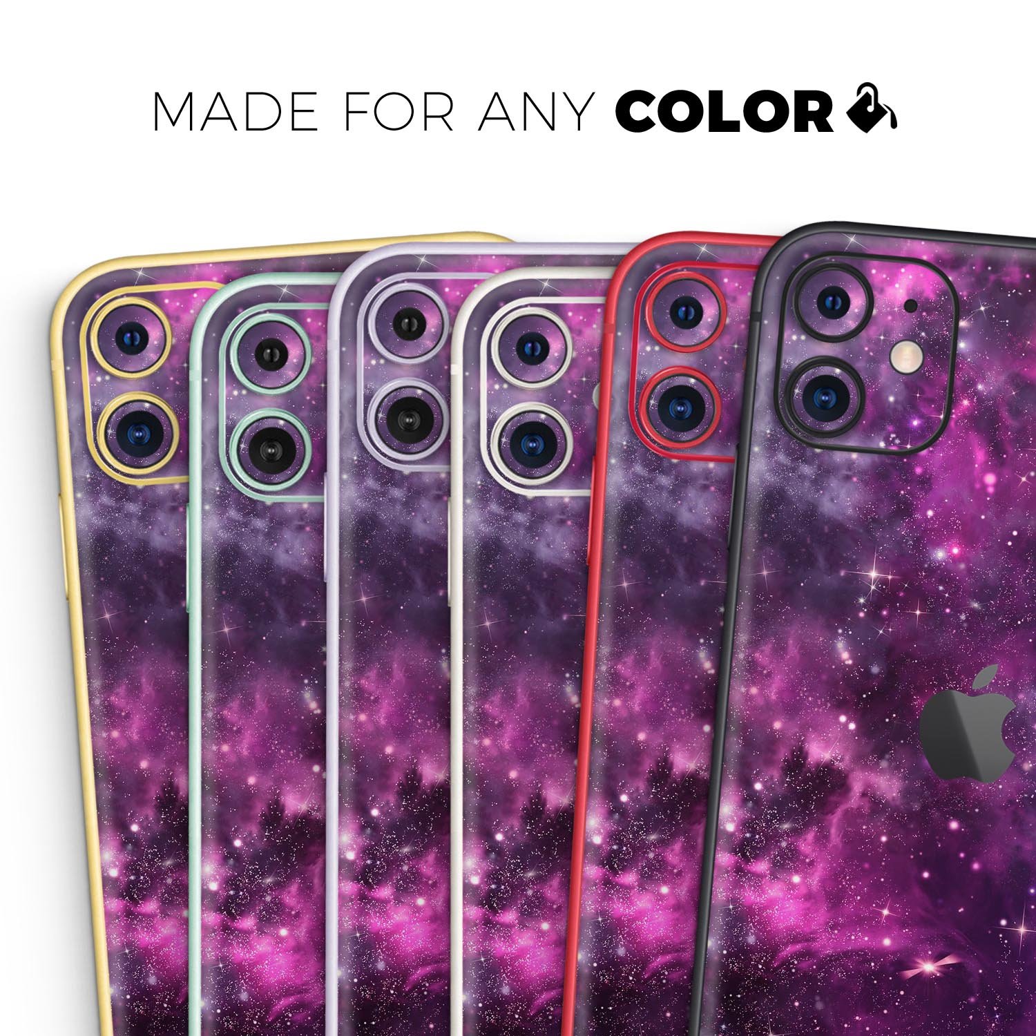 Vibrant Purple Deep Space Skin-Kit for Apple iPhone, showcasing a sleek design and premium finish.