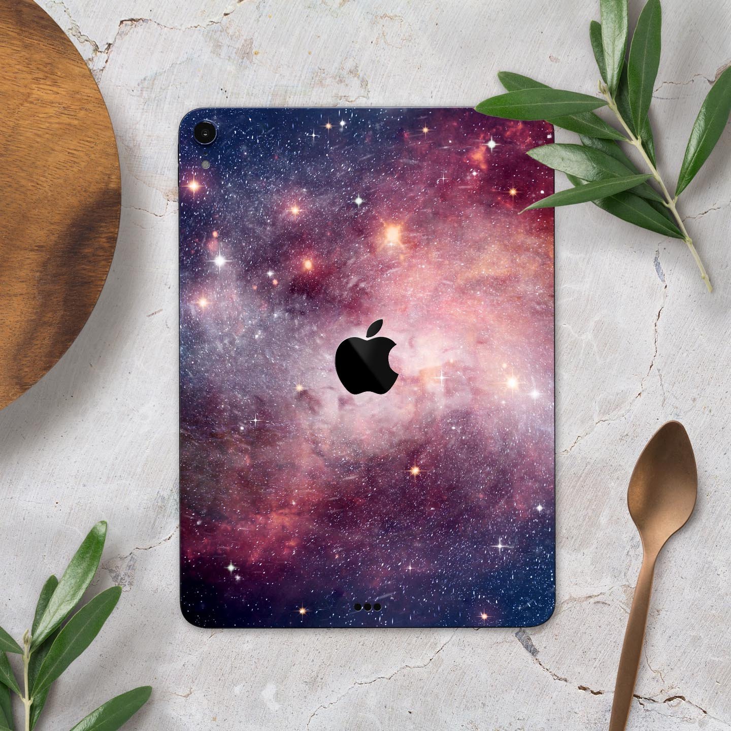 Vibrant Space Full Body Skin Decal for Apple iPad Pro 12.9", showcasing its colorful design and premium 3M material.