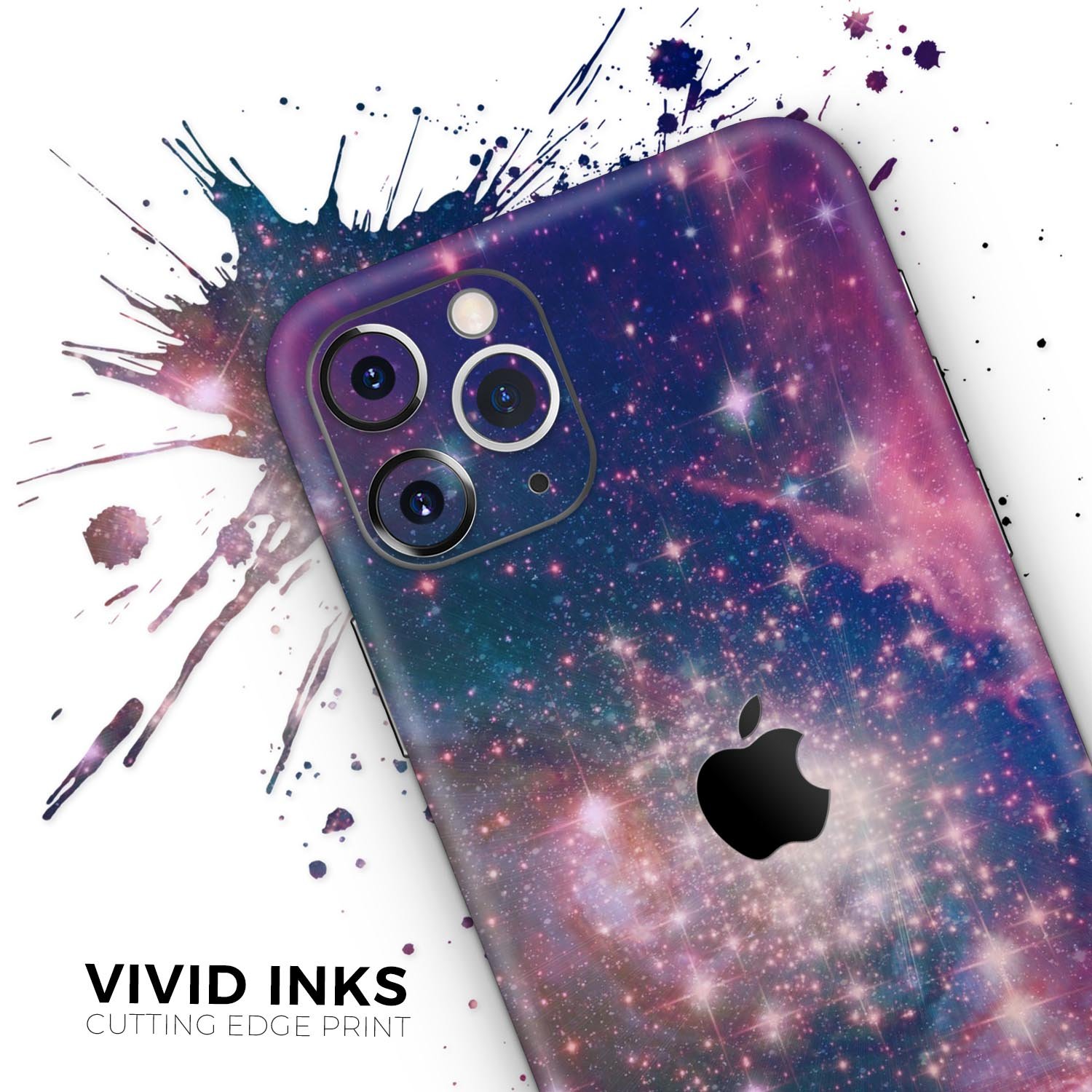 Vibrant sparkly pink skin for Apple iPhone, showcasing a stylish design with a glossy finish.