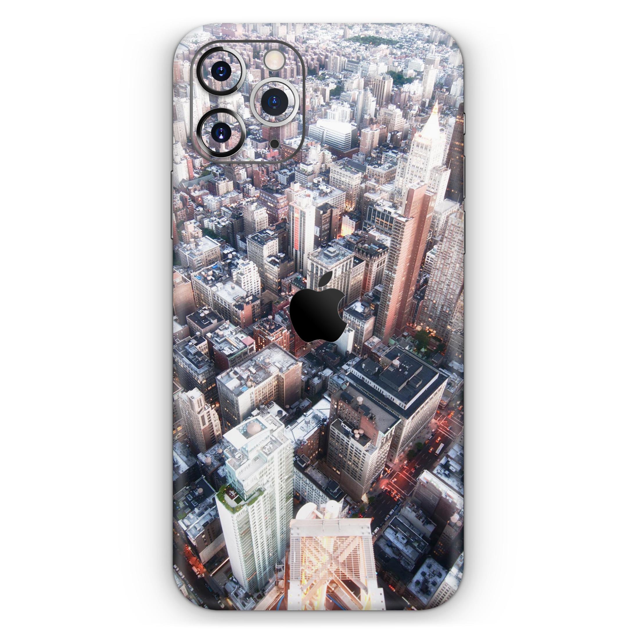 Vintage Aerial Cityscape Skin-Kit for Apple iPhone, showcasing vibrant design and premium vinyl material.