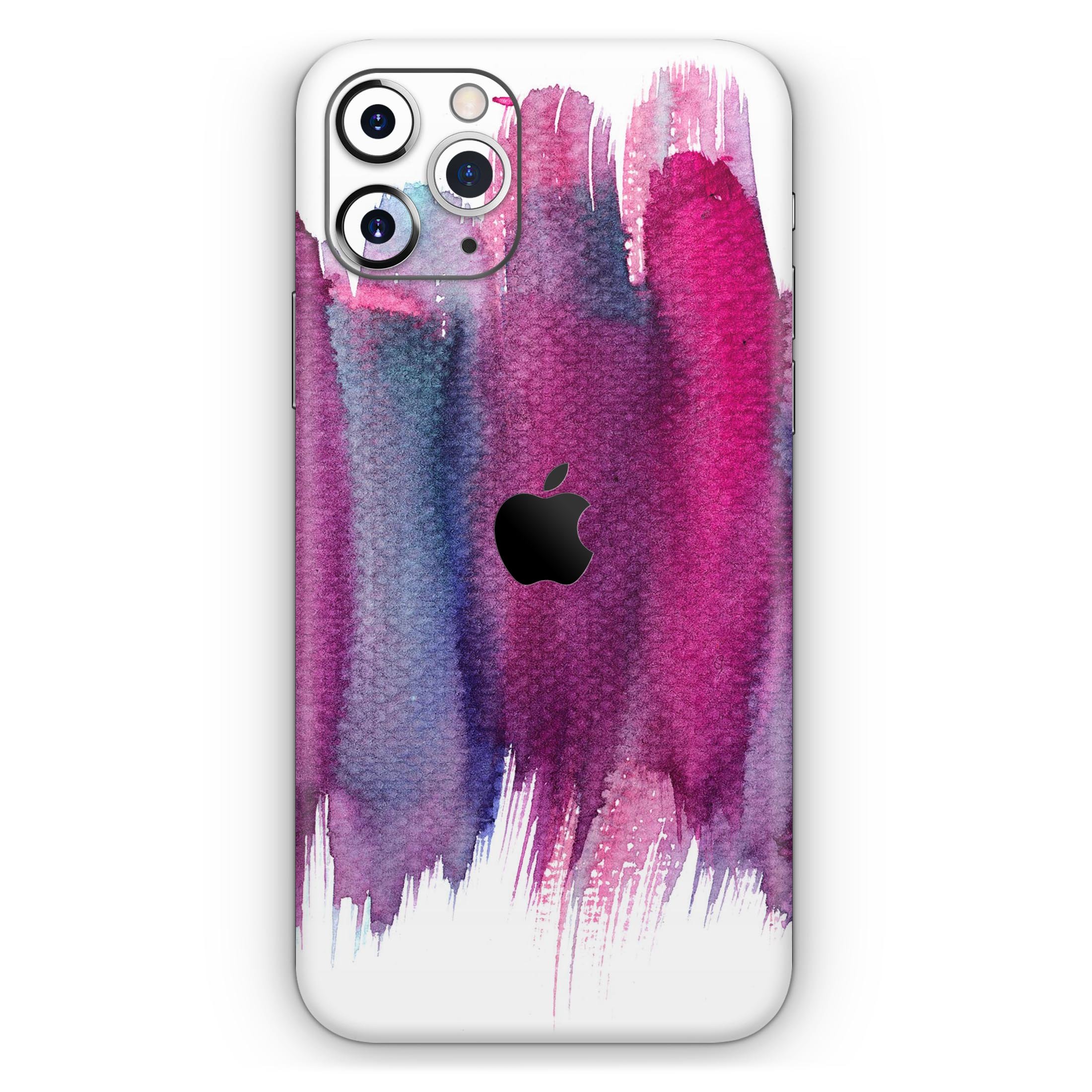 Violet Mixed Watercolor Skin-Kit for Apple iPhone, showcasing vibrant colors and a sleek design.