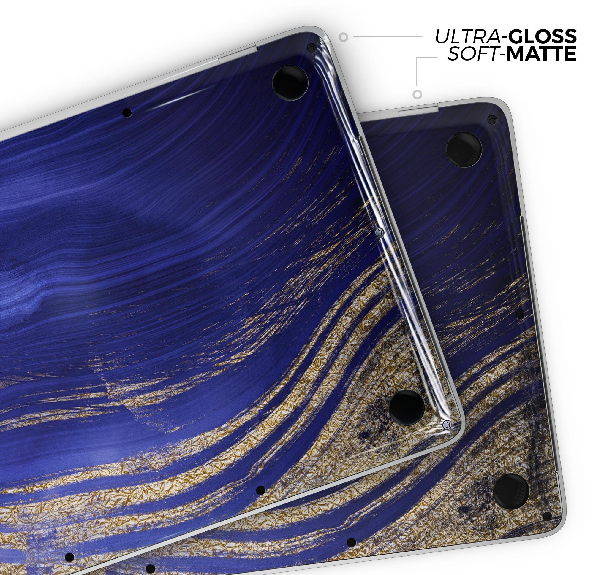 Vivid Agate Vein Slice Blue skin decal wrap kit for MacBook, showcasing a stylish design with a glossy finish.