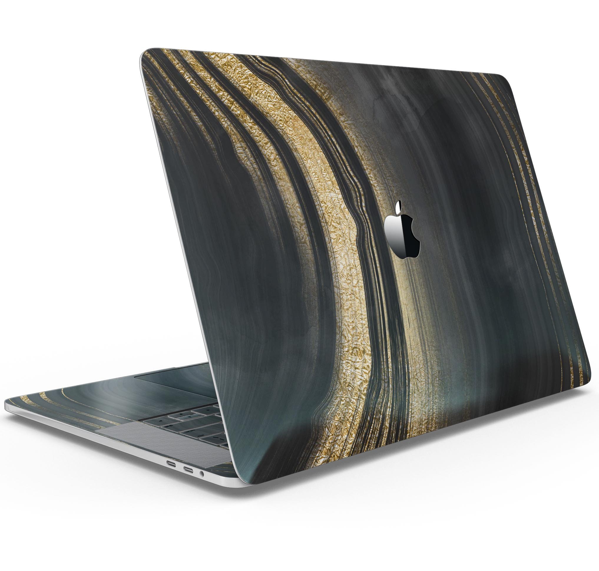 Vivid Agate Vein Slice Skin Decal Wrap Kit for MacBook, showcasing a colorful and stylish design.